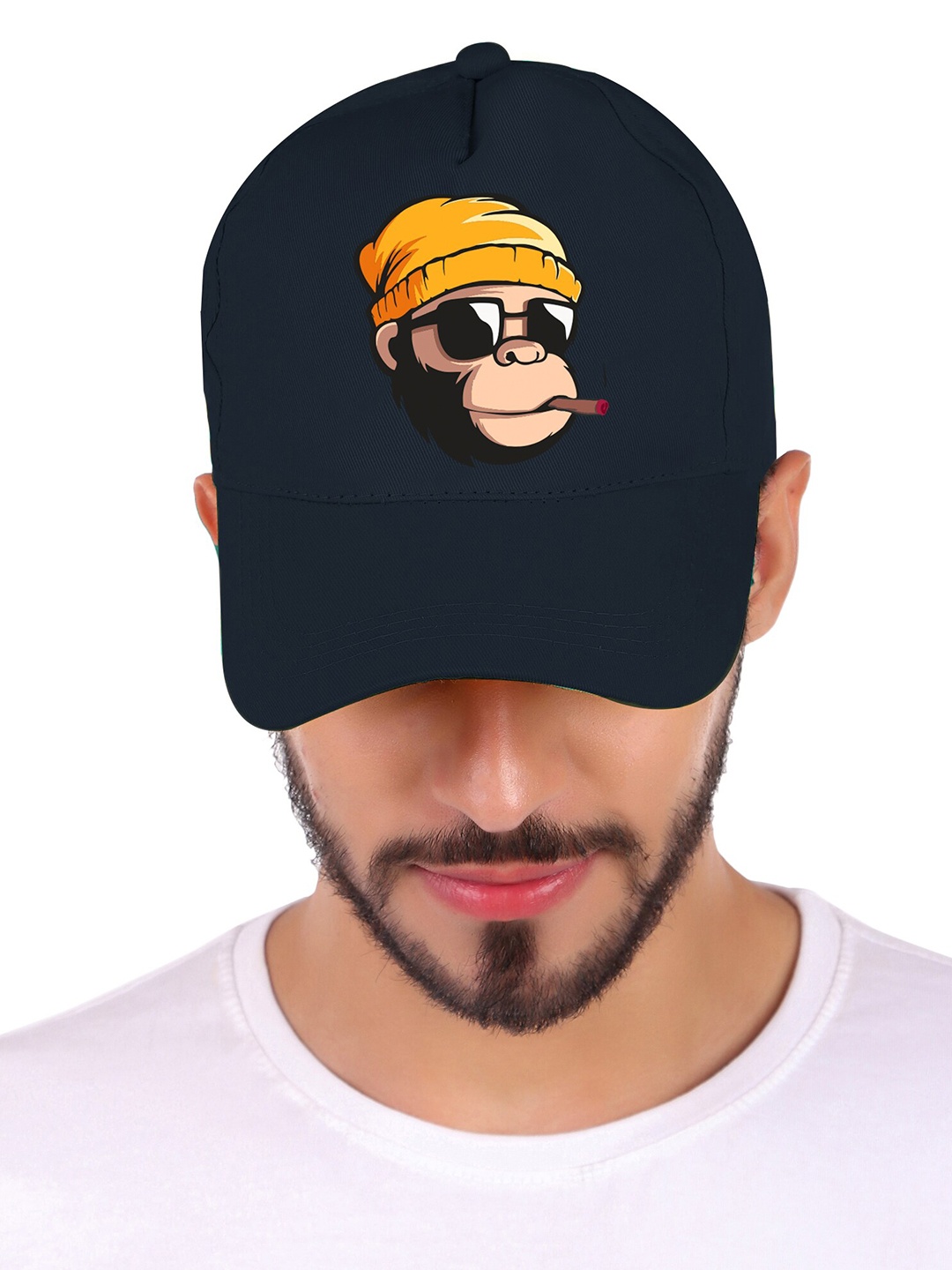 

Knotyy Printed Cotton Baseball Cap, Navy blue