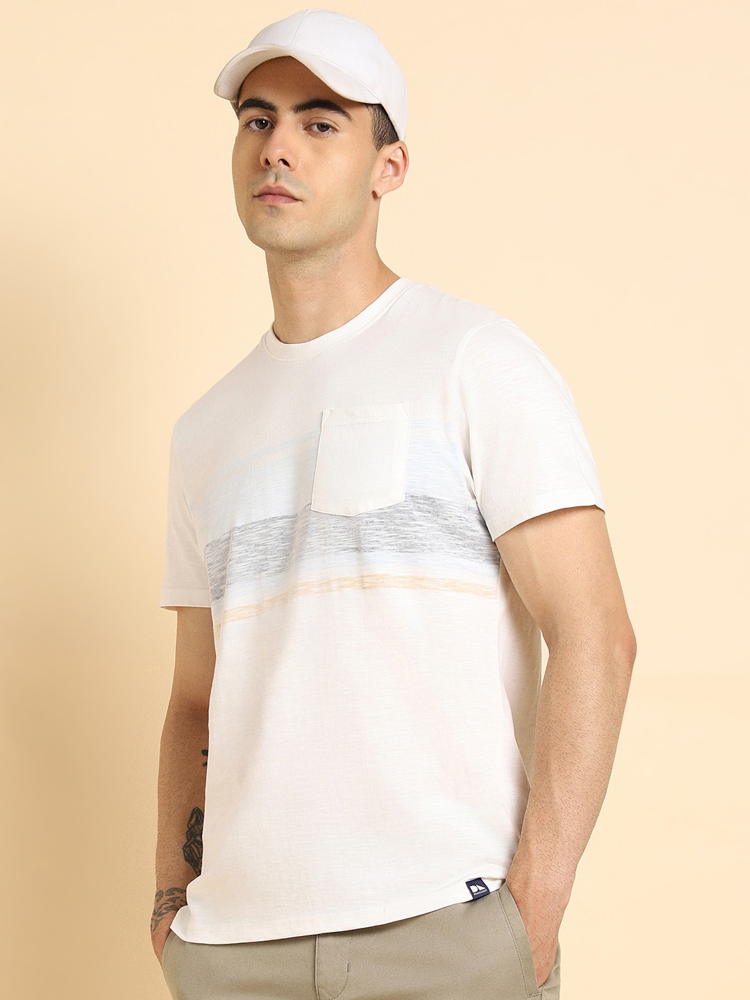 

Dennis Lingo Striped Pure Cotton Slim Fit T-shirt, White