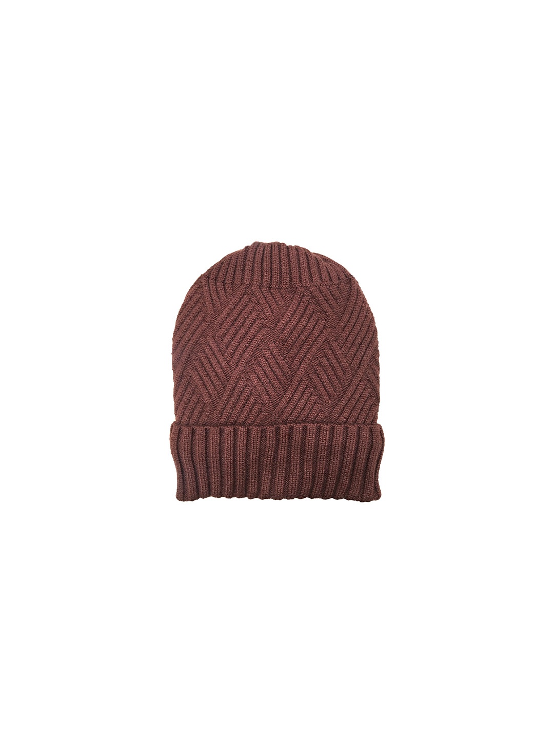 

Gajraj Self Design Snuggy Fit Beanie Cap, Brown