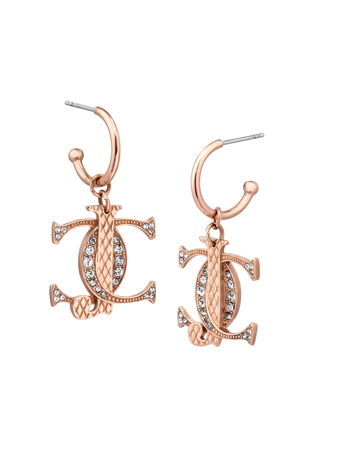 

Just Cavalli Contemporary Cubic Zirconia Stone Studded Drop Earrings, Rose gold