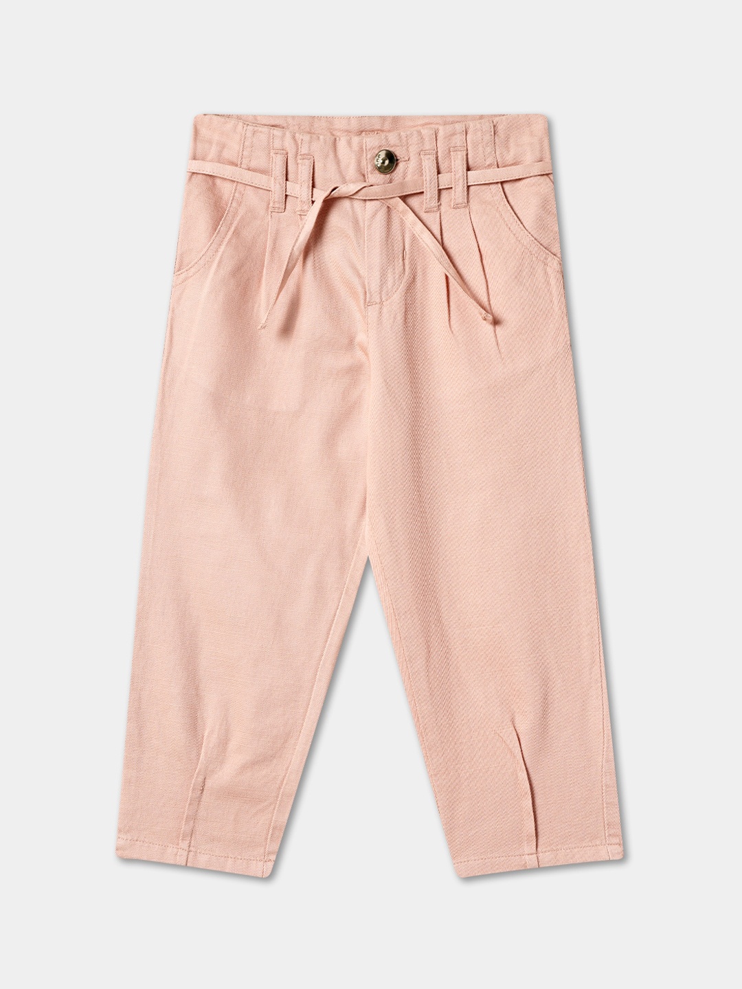 

R&B Girls Straight Fit Cotton Trousers, Pink