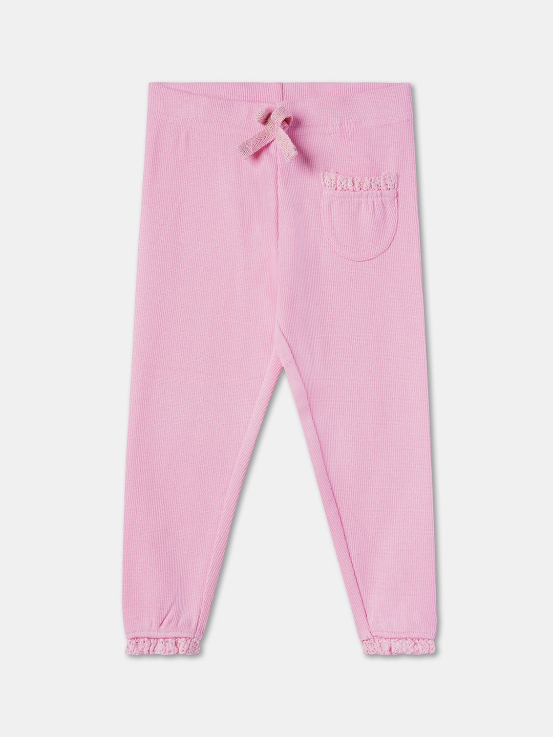 

R&B Infant Girls Slim Fit Cotton Joggers, Pink