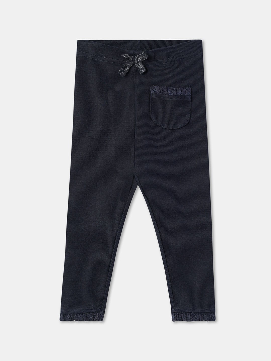 

R&B Infants Girls Slim Fit Cotton Trousers, Blue