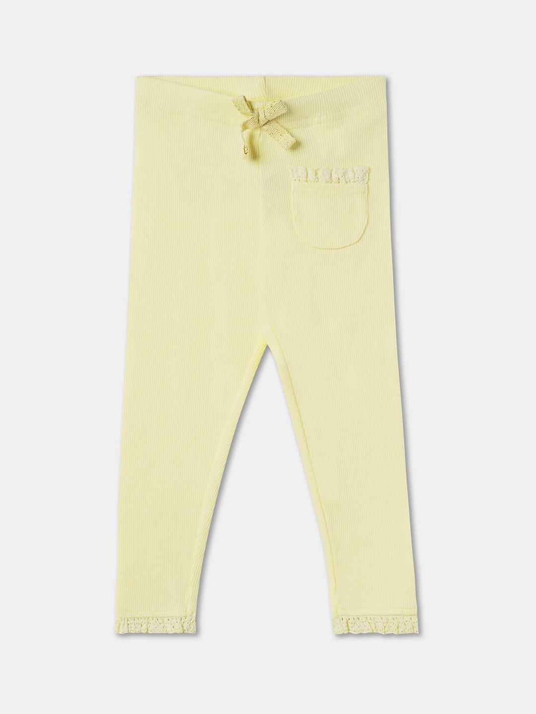 

R&B Infants Girls Slim Fit Cotton Trousers, Yellow