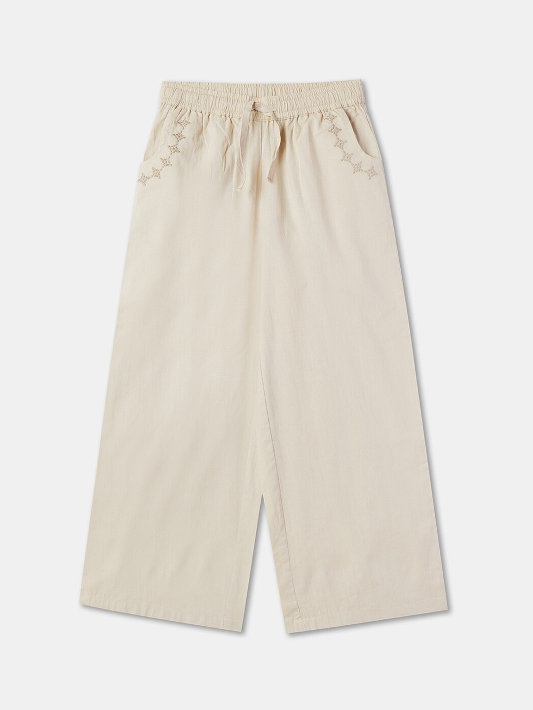 

R&B Girls Straight Fit Culottes Linen Trousers, Beige