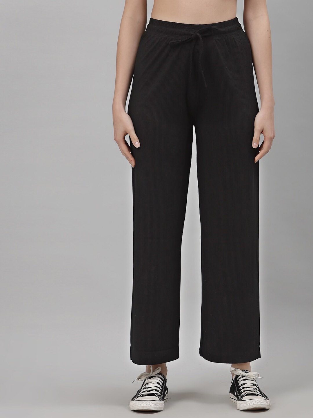 

NEUDIS Women Straight-Fit Track Pants, Black