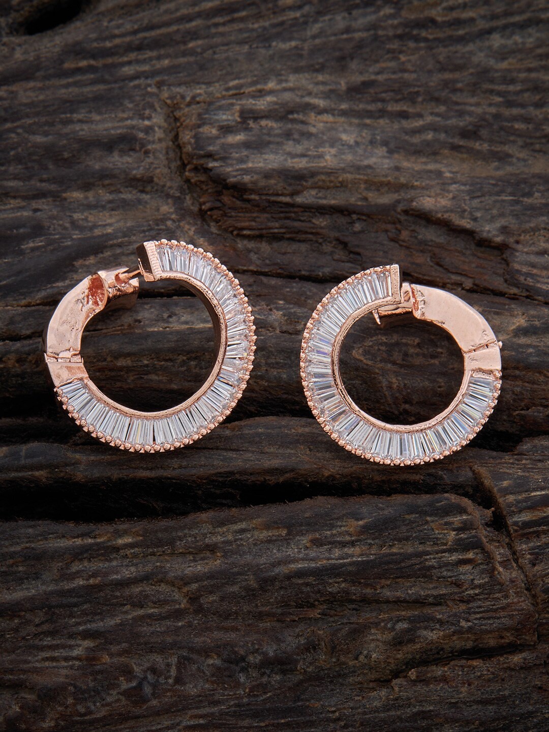 

Kushal's Fashion Jewellery Rose Gold-Plated Circular Studs Earrings