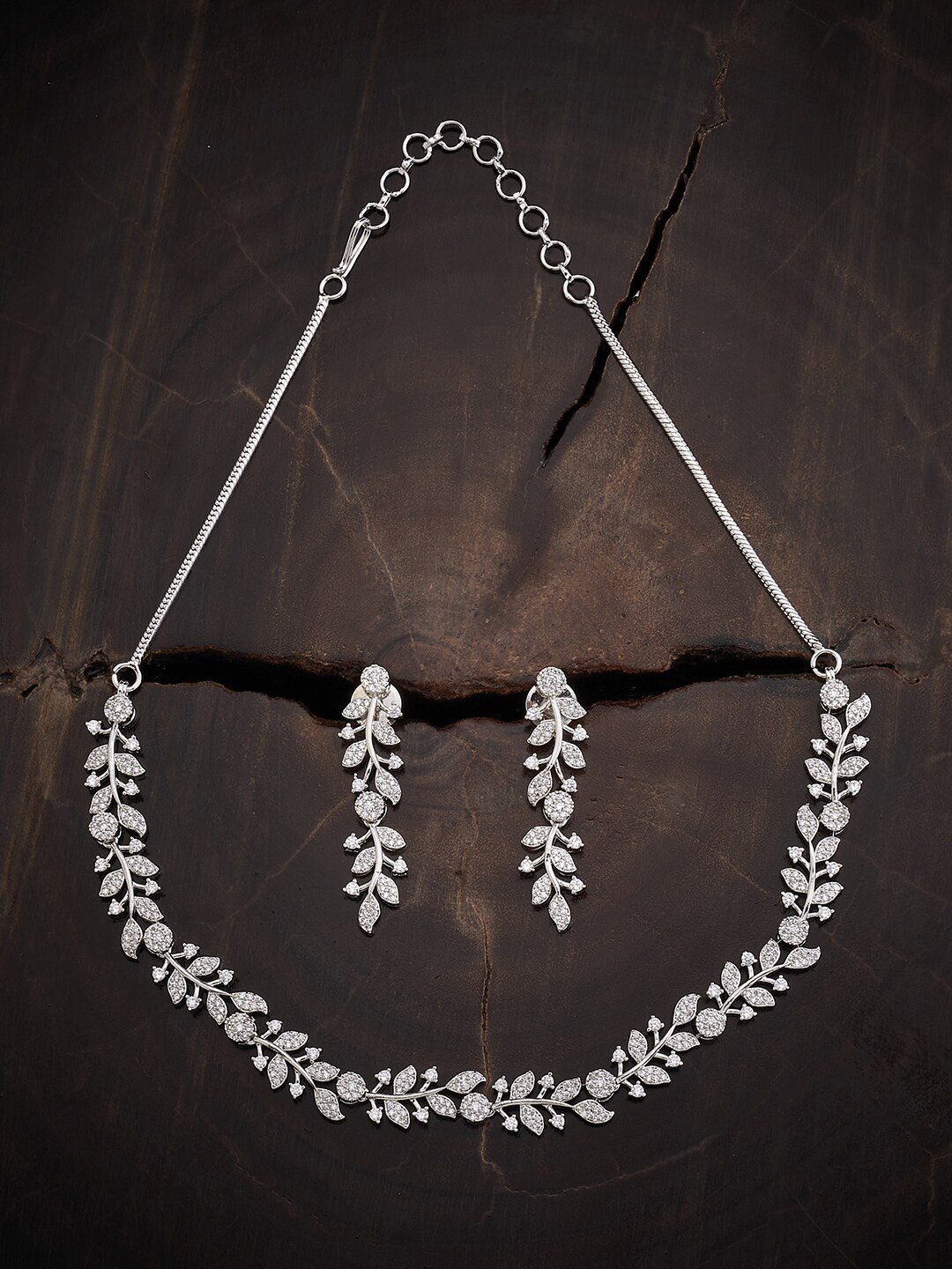

Kushal's Fashion Jewellery Rhodium-Plated Jewellery Set, Silver