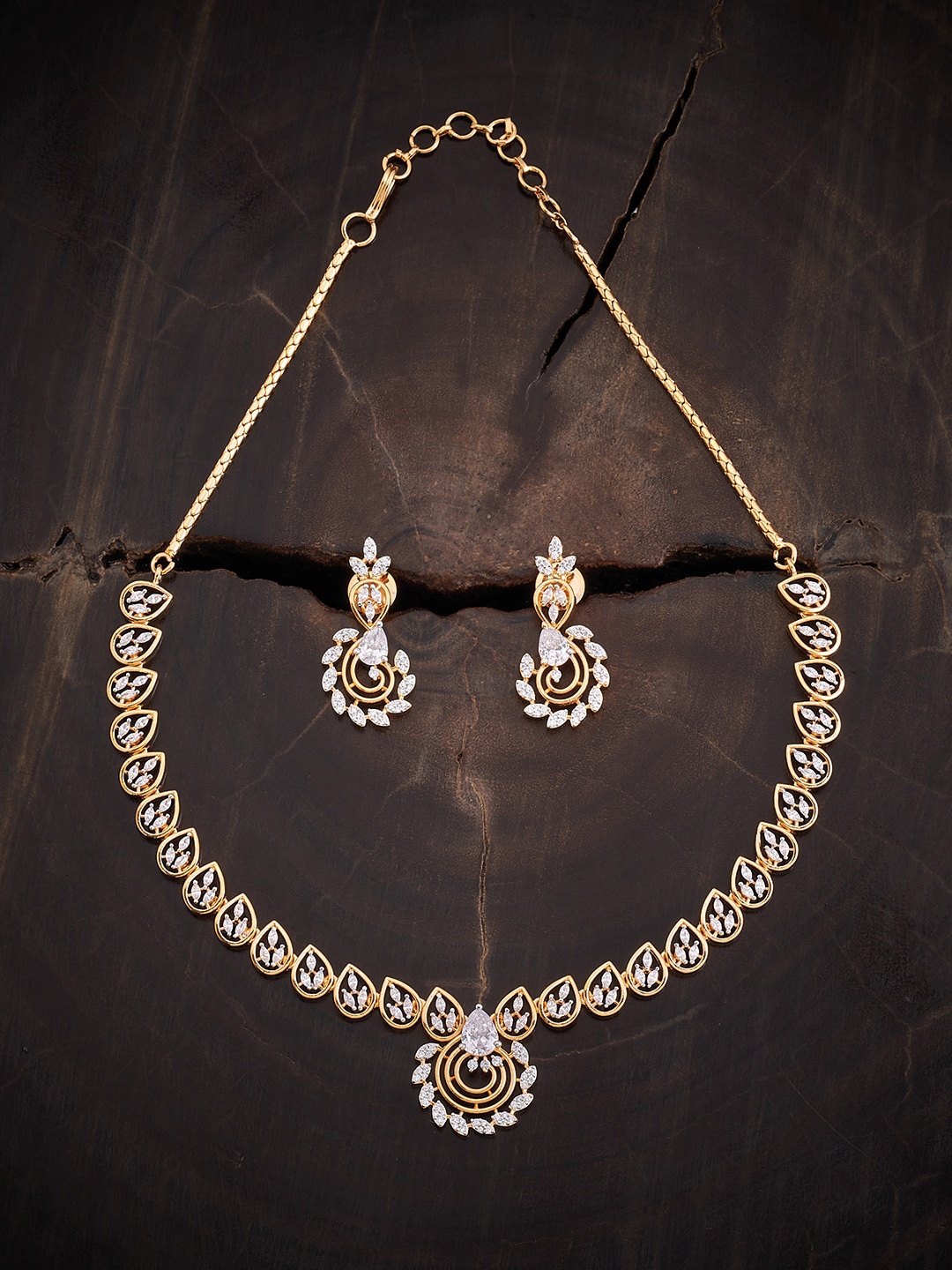 

Kushal's Fashion Jewellery Rhodium-Plated & Zicron Studded Jewellery Set, White