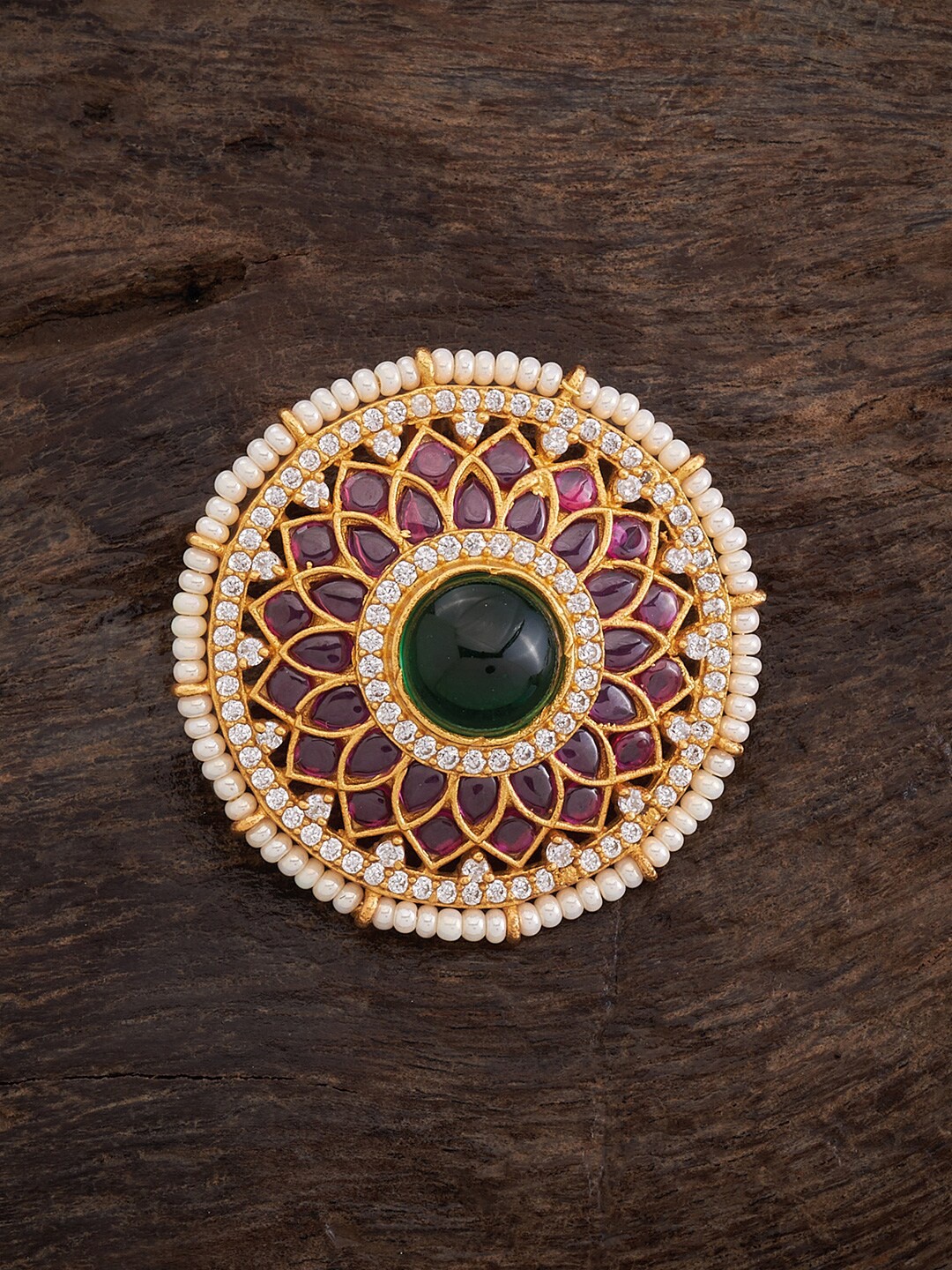 

Kushal's Fashion Jewellery Ruby Stone Studded Pendant, Red