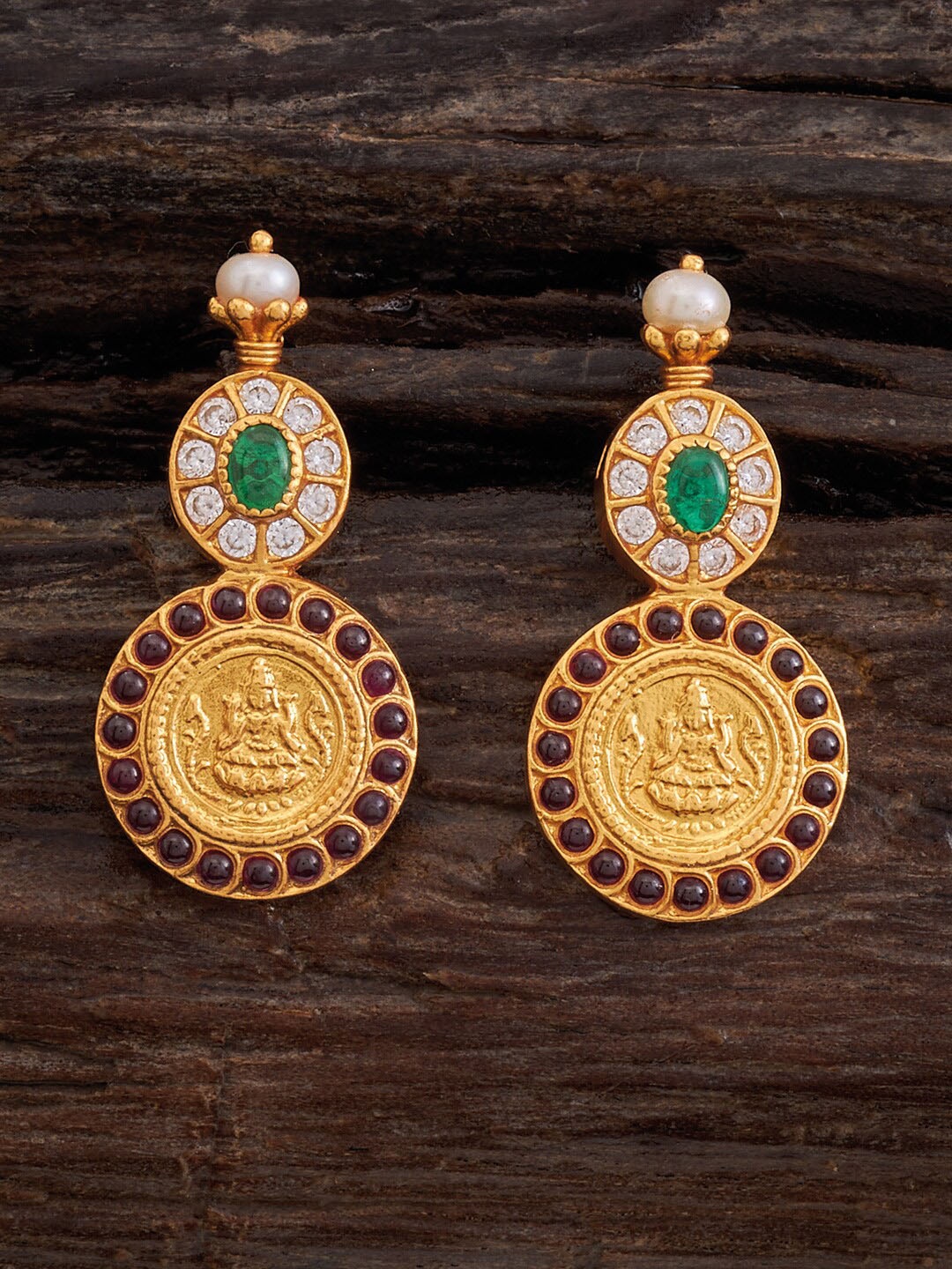 

Kushal's Fashion Jewellery Circular Drop Earrings, Gold