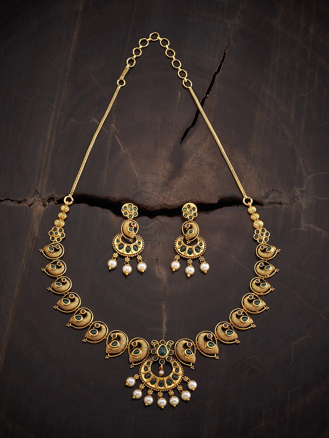

Kushal's Fashion Jewellery Stone Studded Jewellery Set, Green
