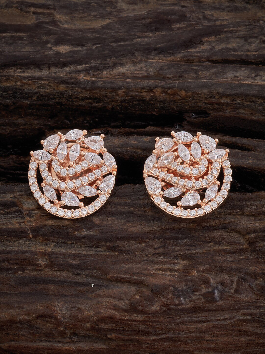 

Kushal's Fashion Jewellery Rose Gold-Plated Circular Studs Earrings