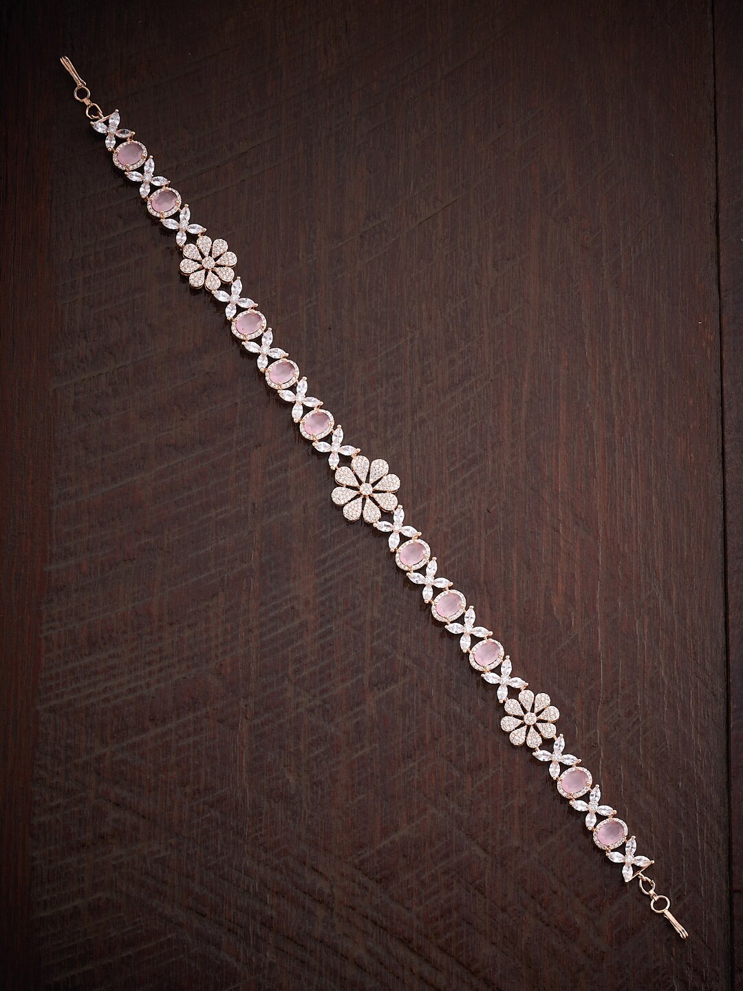 

Kushal's Fashion Jewellery Rose Gold-Plated Zircon Studded Sheeshphool