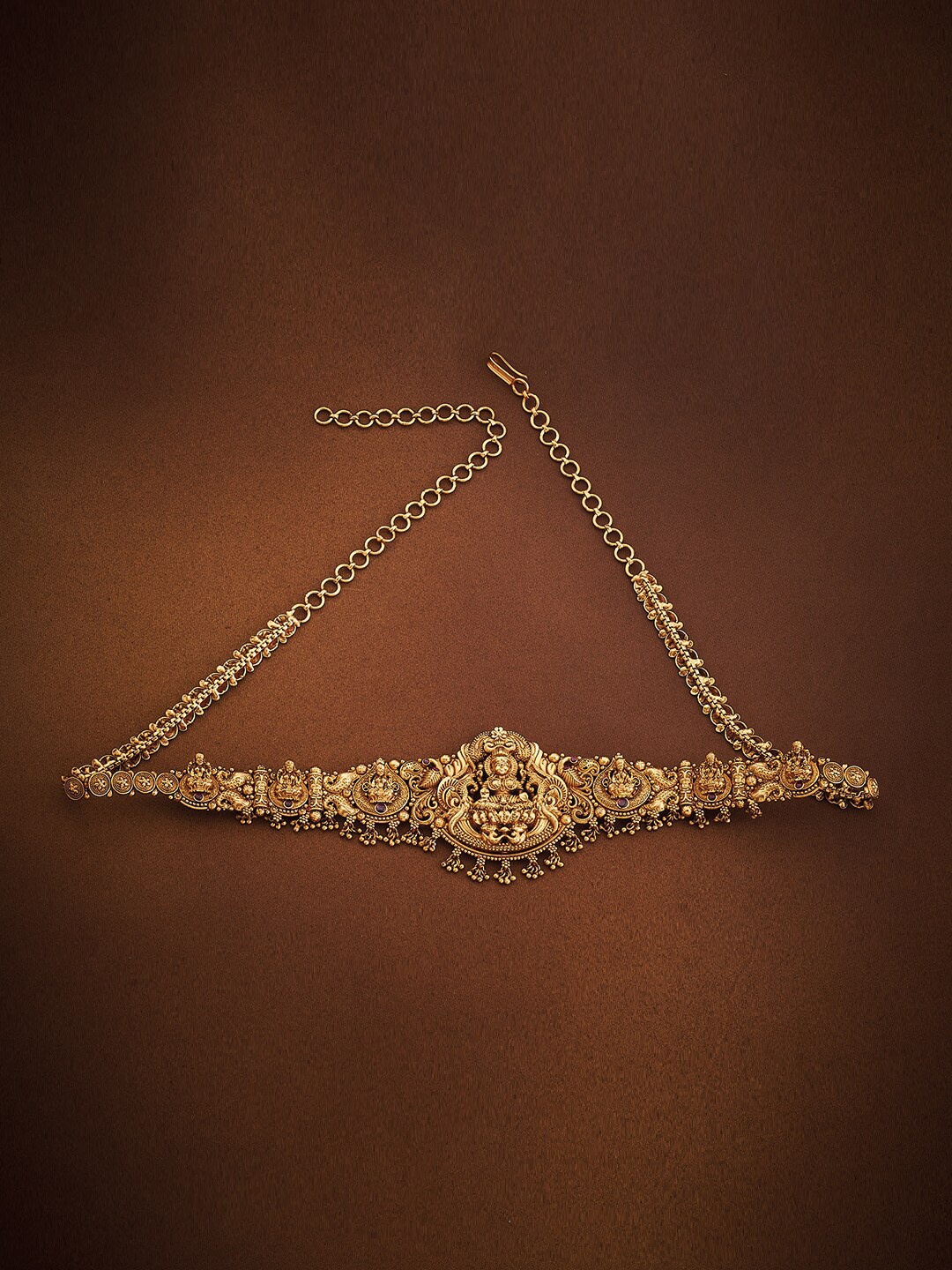 

Kushal's Fashion Jewellery CZ-Studded Antique Kamarband, Gold