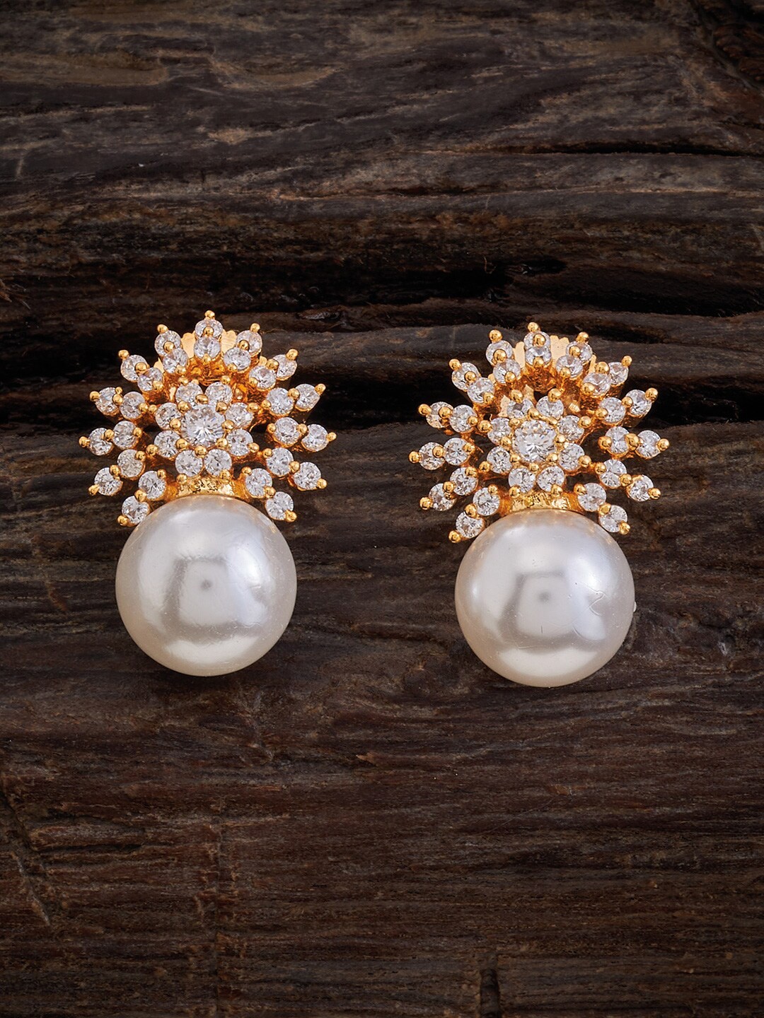 

Kushal's Fashion Jewellery White Circular Studs Earrings
