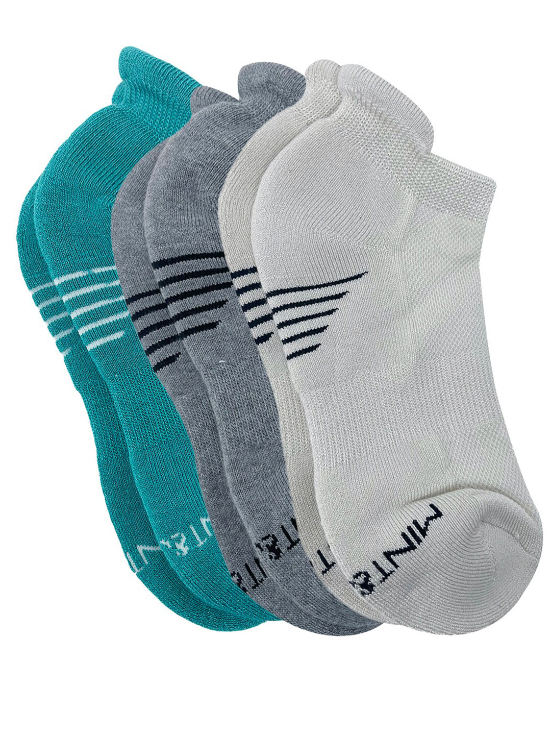 

Mint & Oak Women Pack Of 3 Printed Ankle-Length Socks, Grey