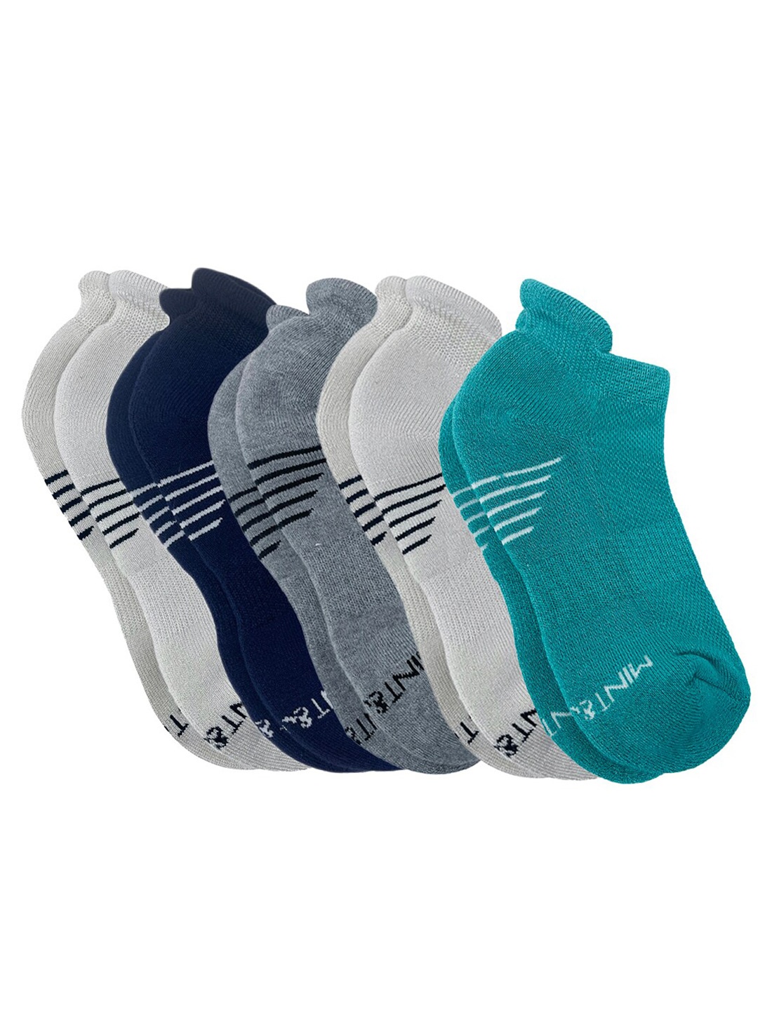 

Mint & Oak Women Pack Of 5 Moisture Wicking Ankle-Length Socks, Grey