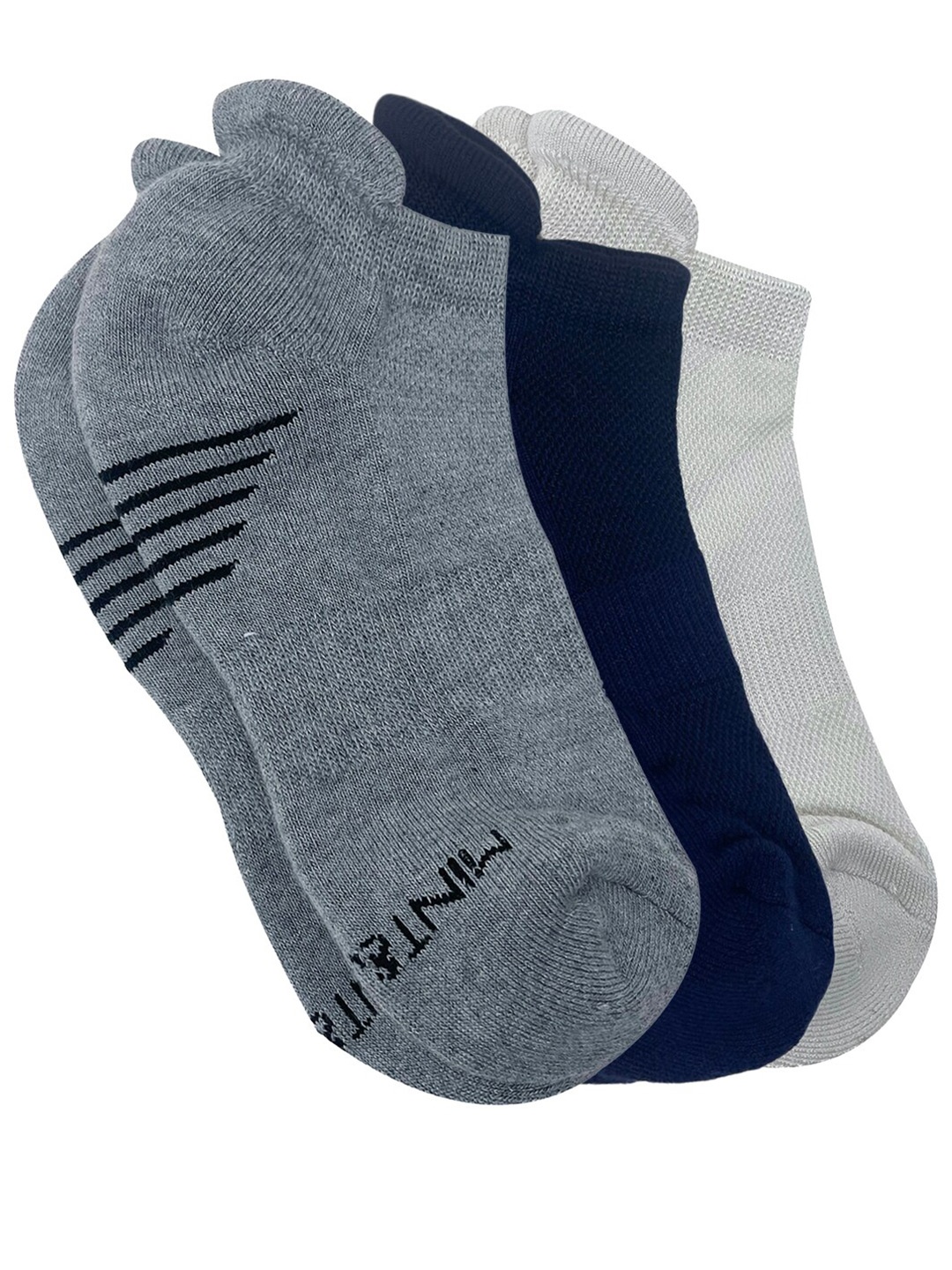 

Mint & Oak Women Pack Of 3 Ankle-Length Socks, Grey