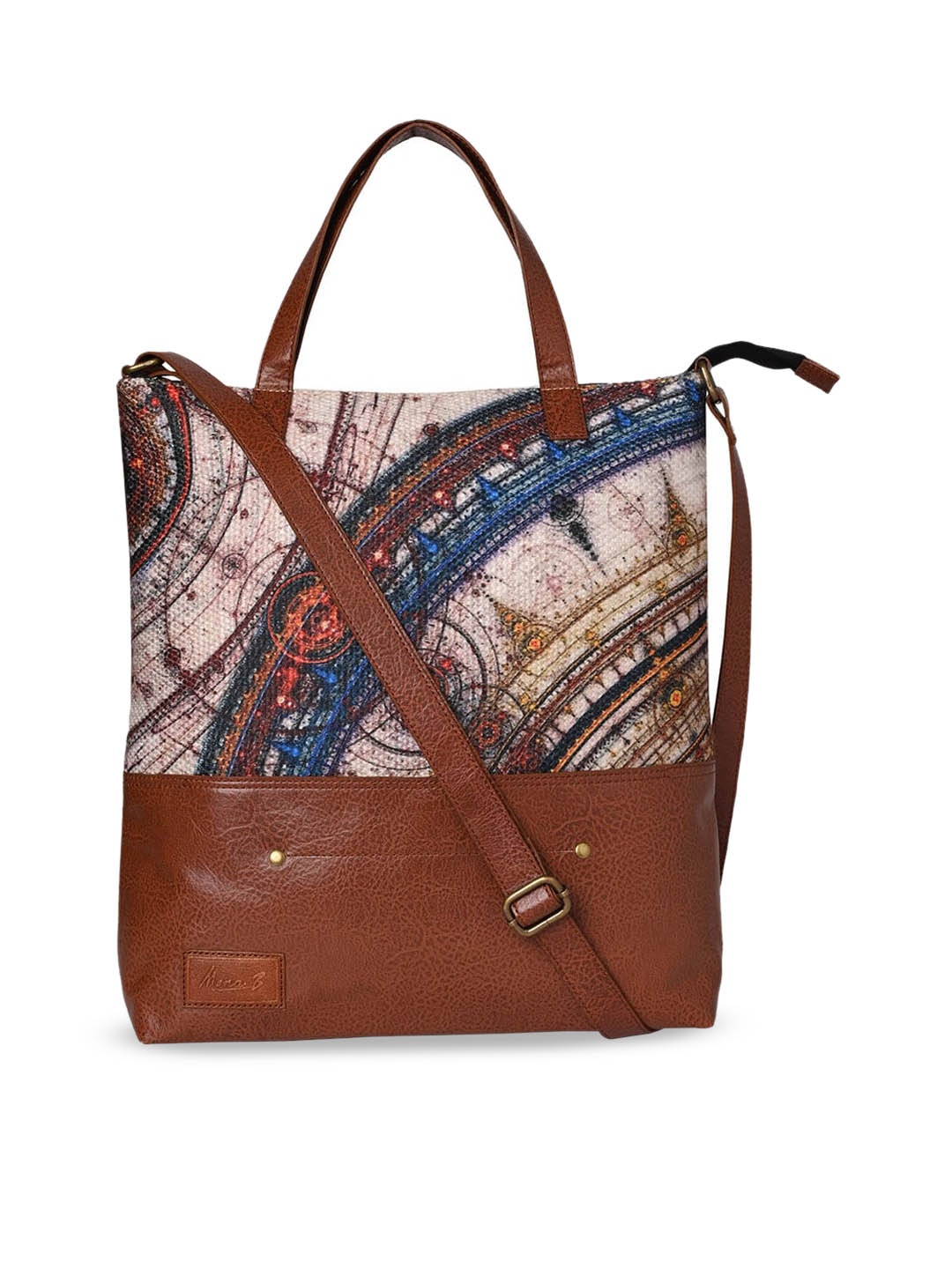

Mona B Floral Textured Oversized Structured Shoulder Bag, Silver