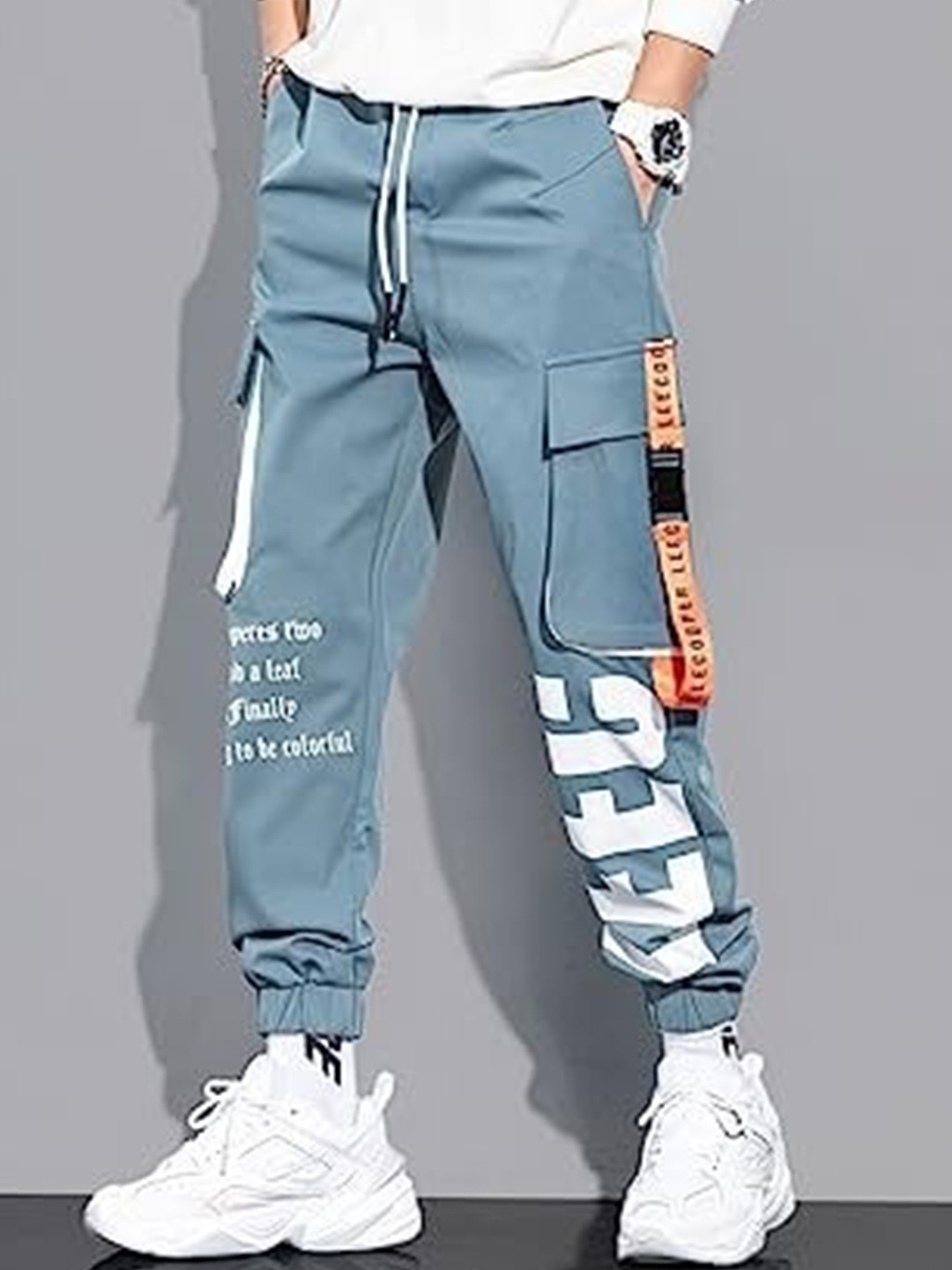 

PLUS 91 Men High-Rise Joggers Trousers, Blue