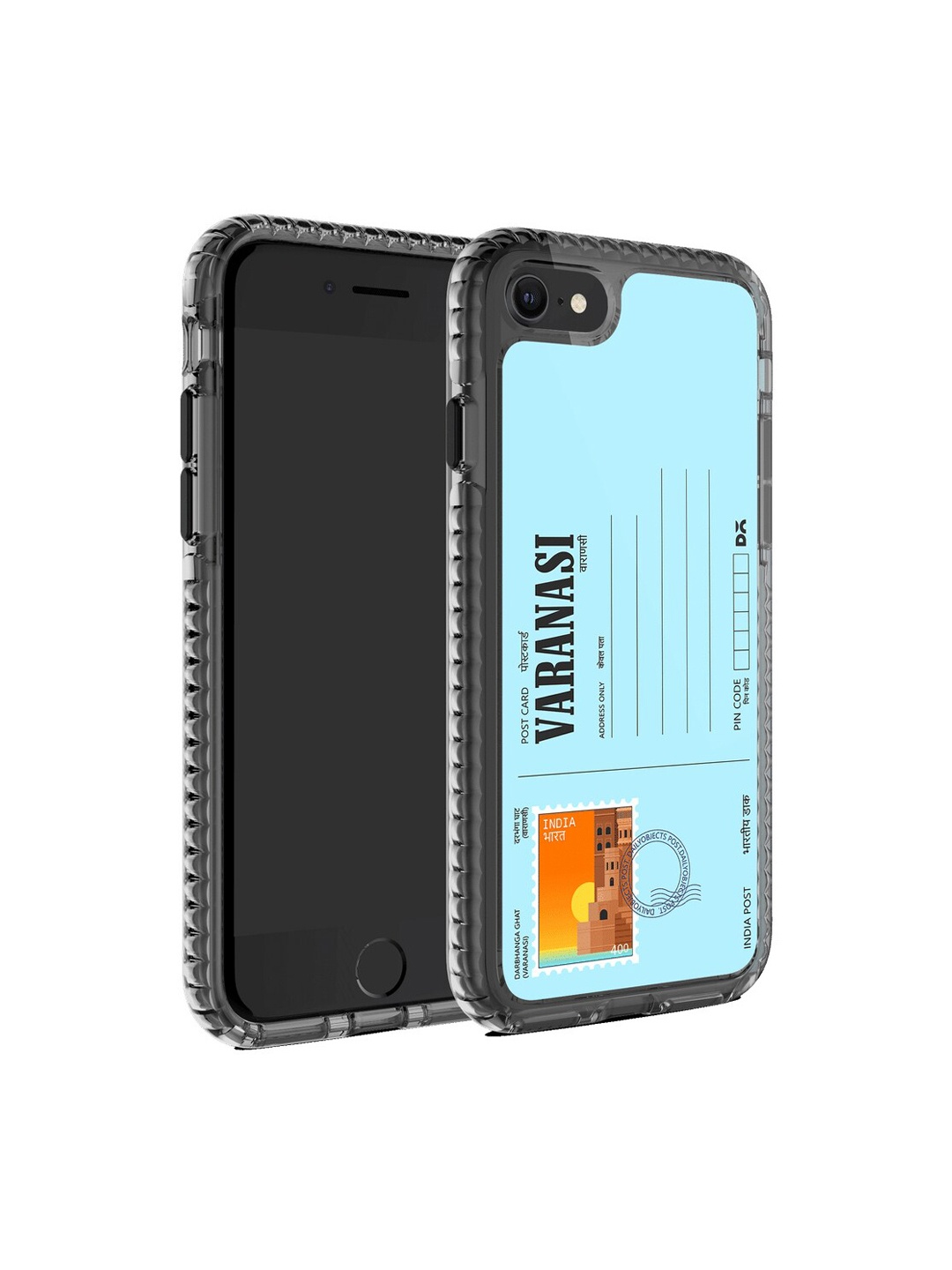 

DailyObjects Postcard Printed iPhone SE 2020 Phone Back Case, Blue