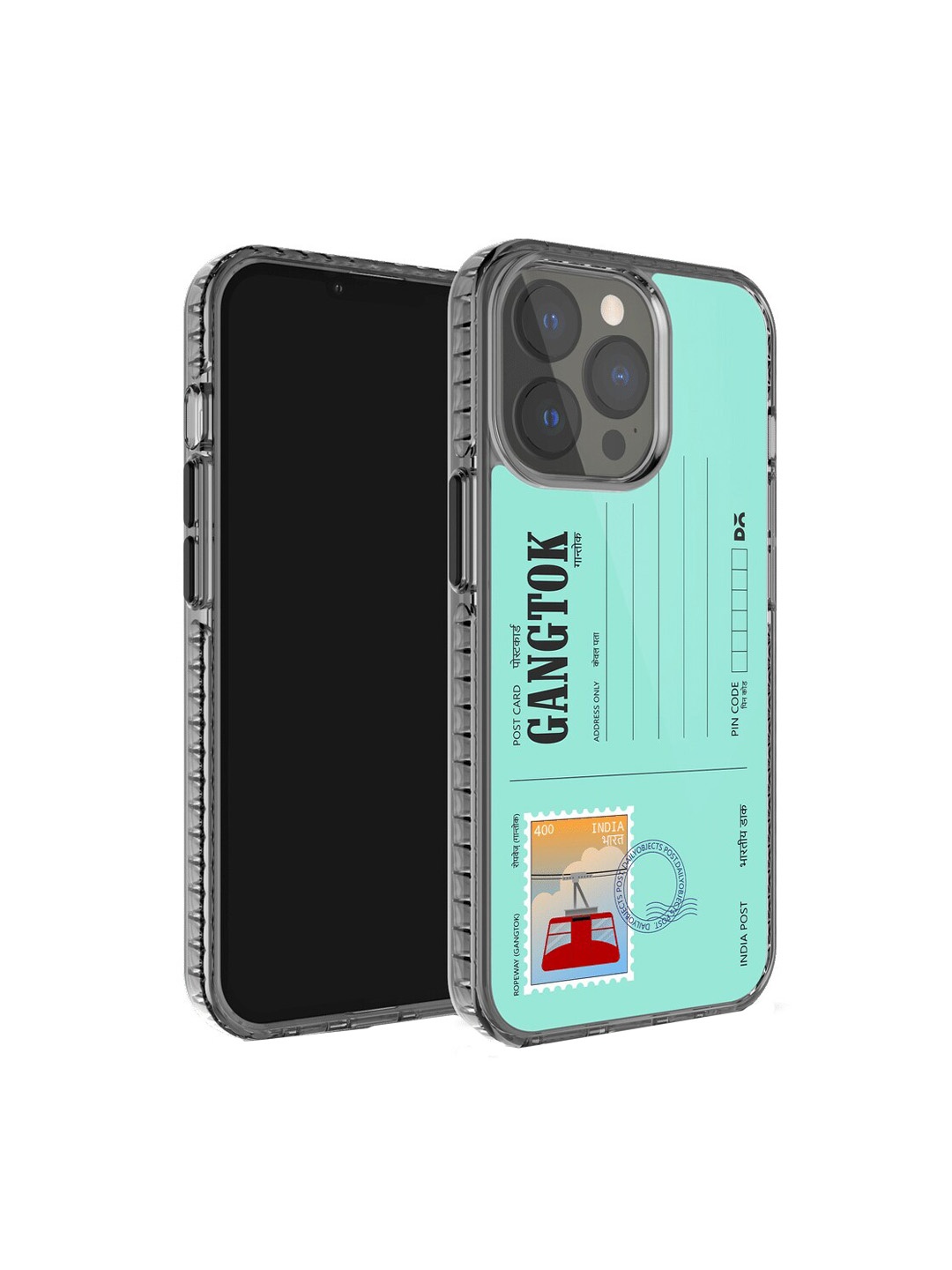 

DailyObjects Postcard Printed iPhone 14 Pro Max Phone Back Case, Blue