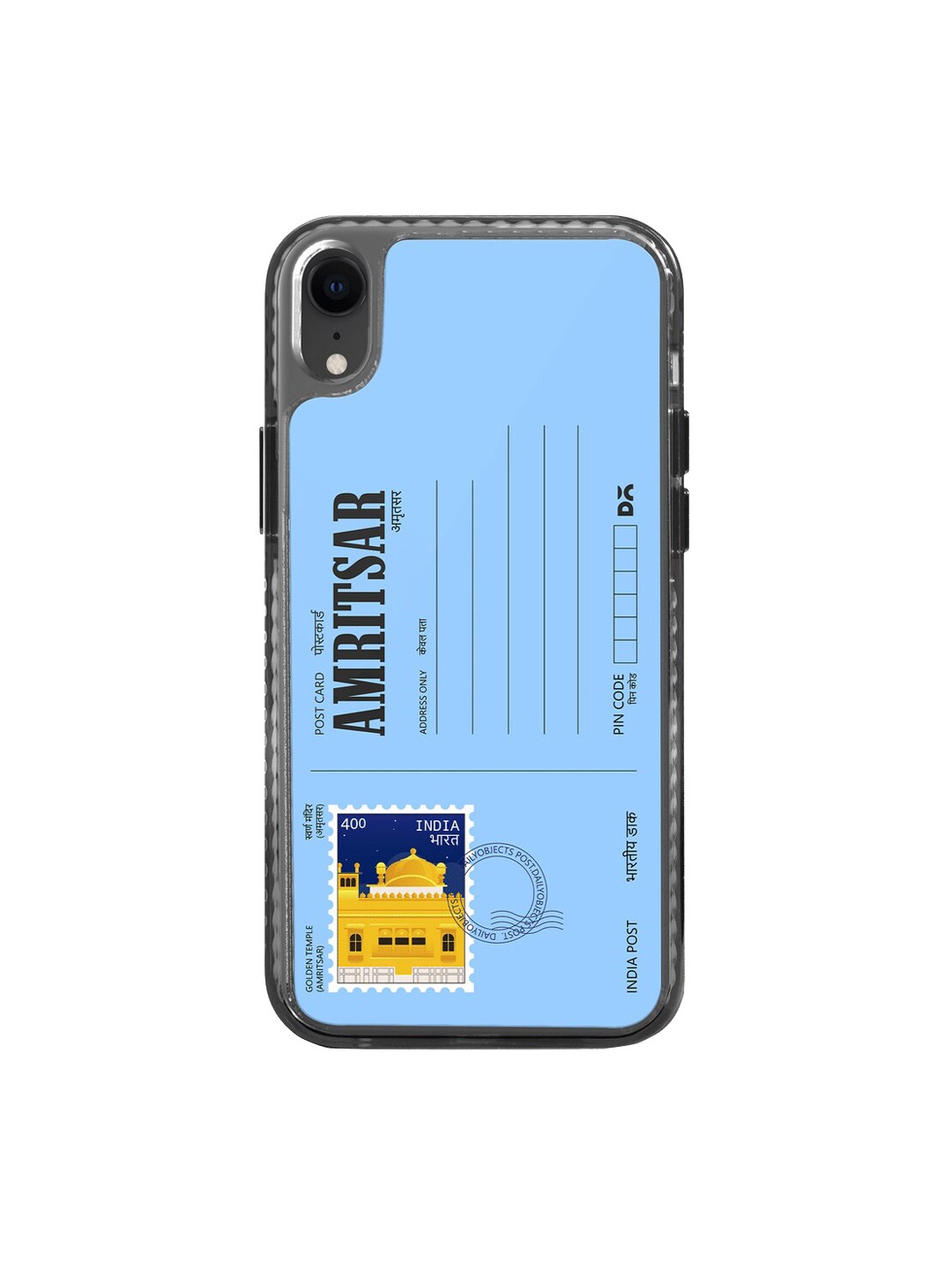 

DailyObjects Postcard Printed iPhone XR Phone Back Case, Blue