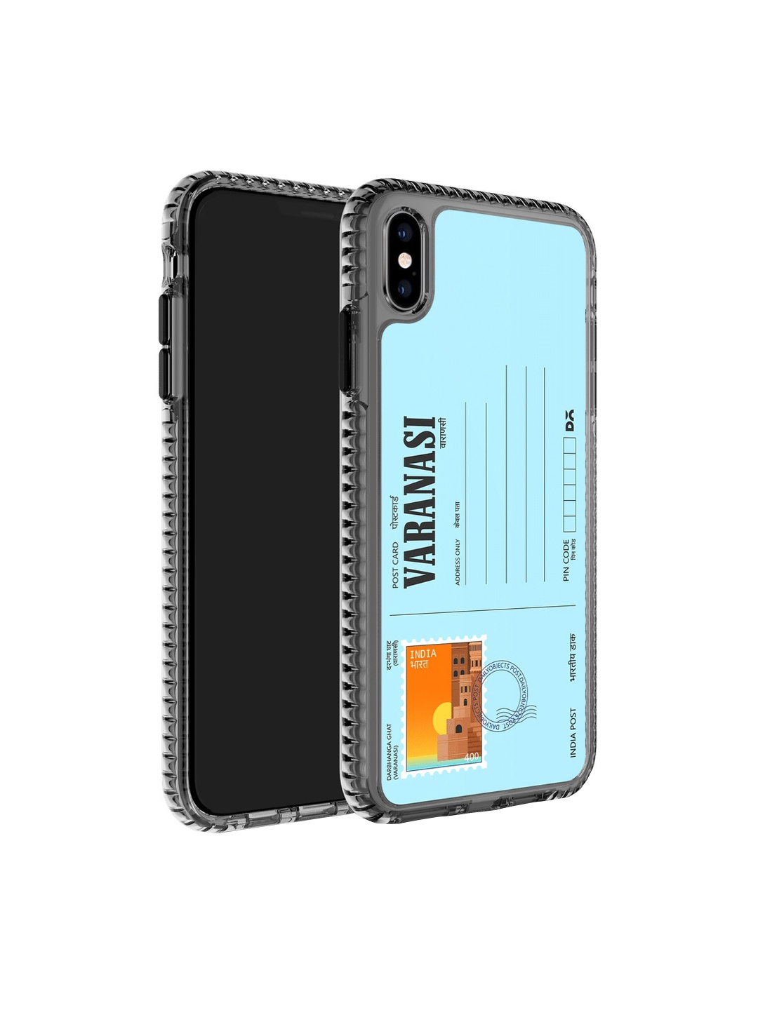 

DailyObjects Postcard Printed iPhone XS Phone Back Case, Turquoise blue