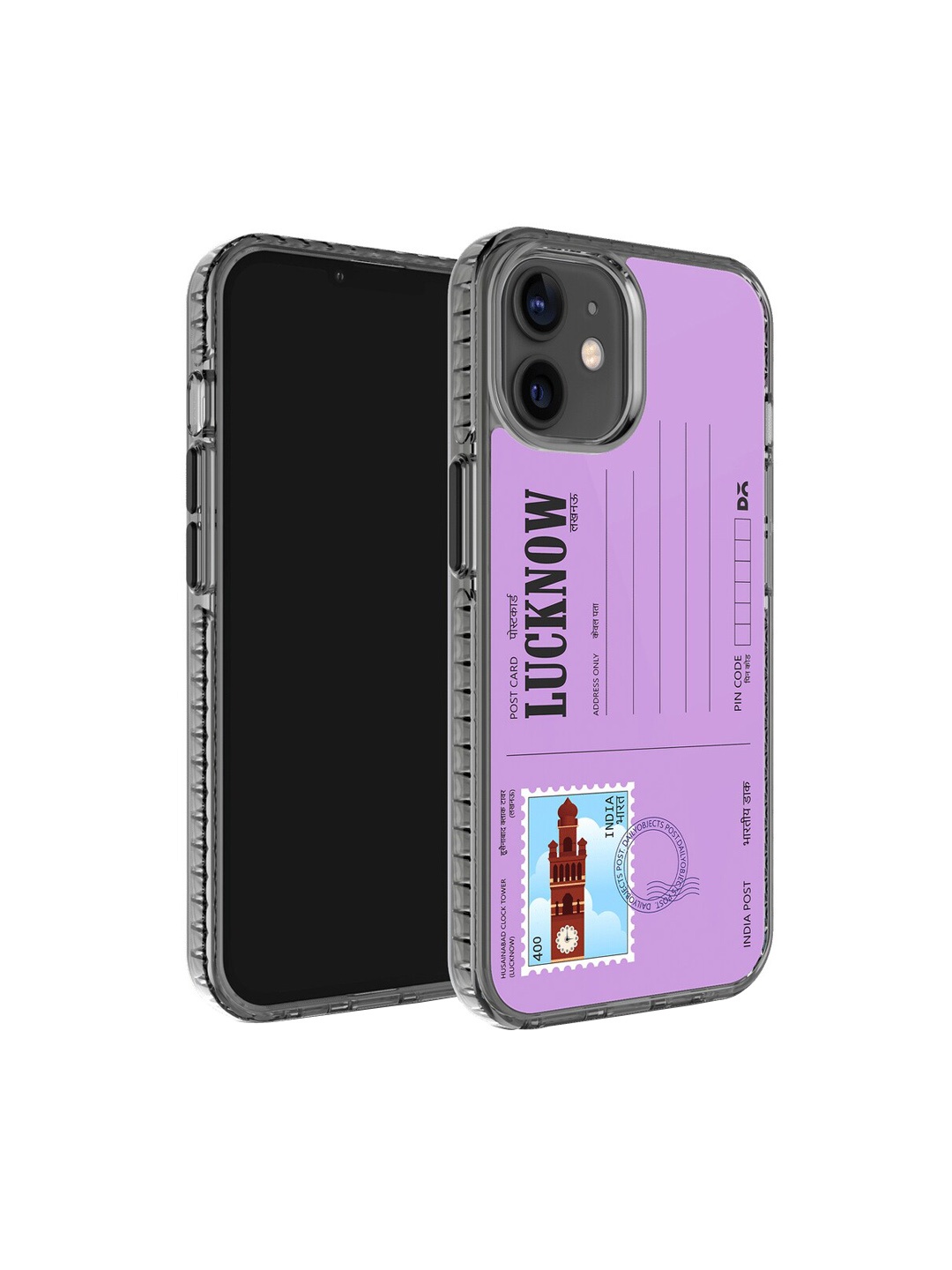 

DailyObjects Postcard Printed iPhone 12 Phone Back Case, Purple