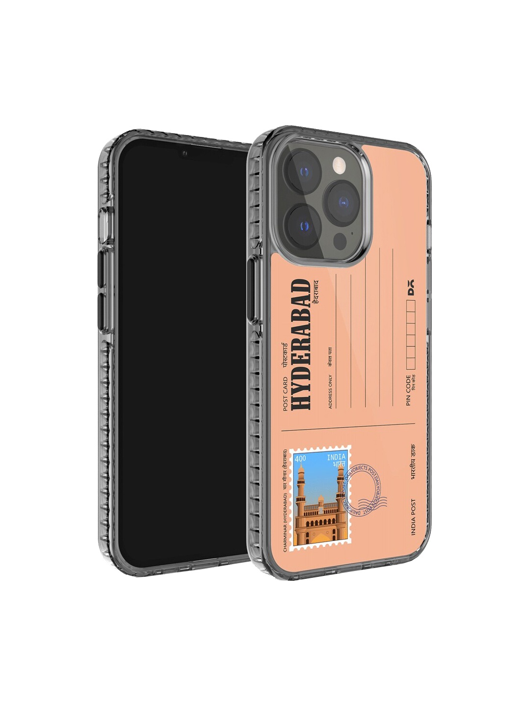 

DailyObjects Postcard Printed iPhone 13 Pro Max Phone Back Case, Peach