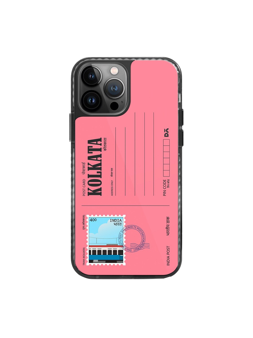 

DailyObjects Postcard Printed iPhone 14 Pro Max Phone Back case, Pink