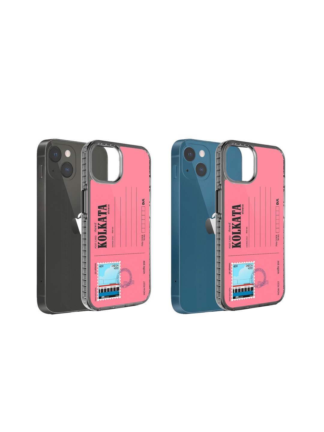 

DailyObjects Postcard Printed Impact Resistant iPhone 13 Phone Back Case, Pink