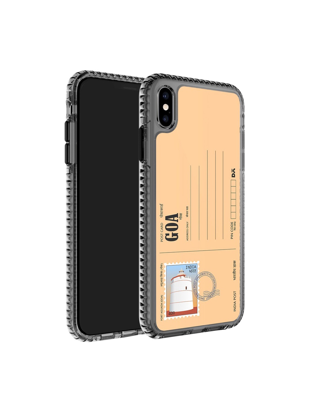 

DailyObjects Postcard Printed iPhone XS Max Phone Back Case, Peach