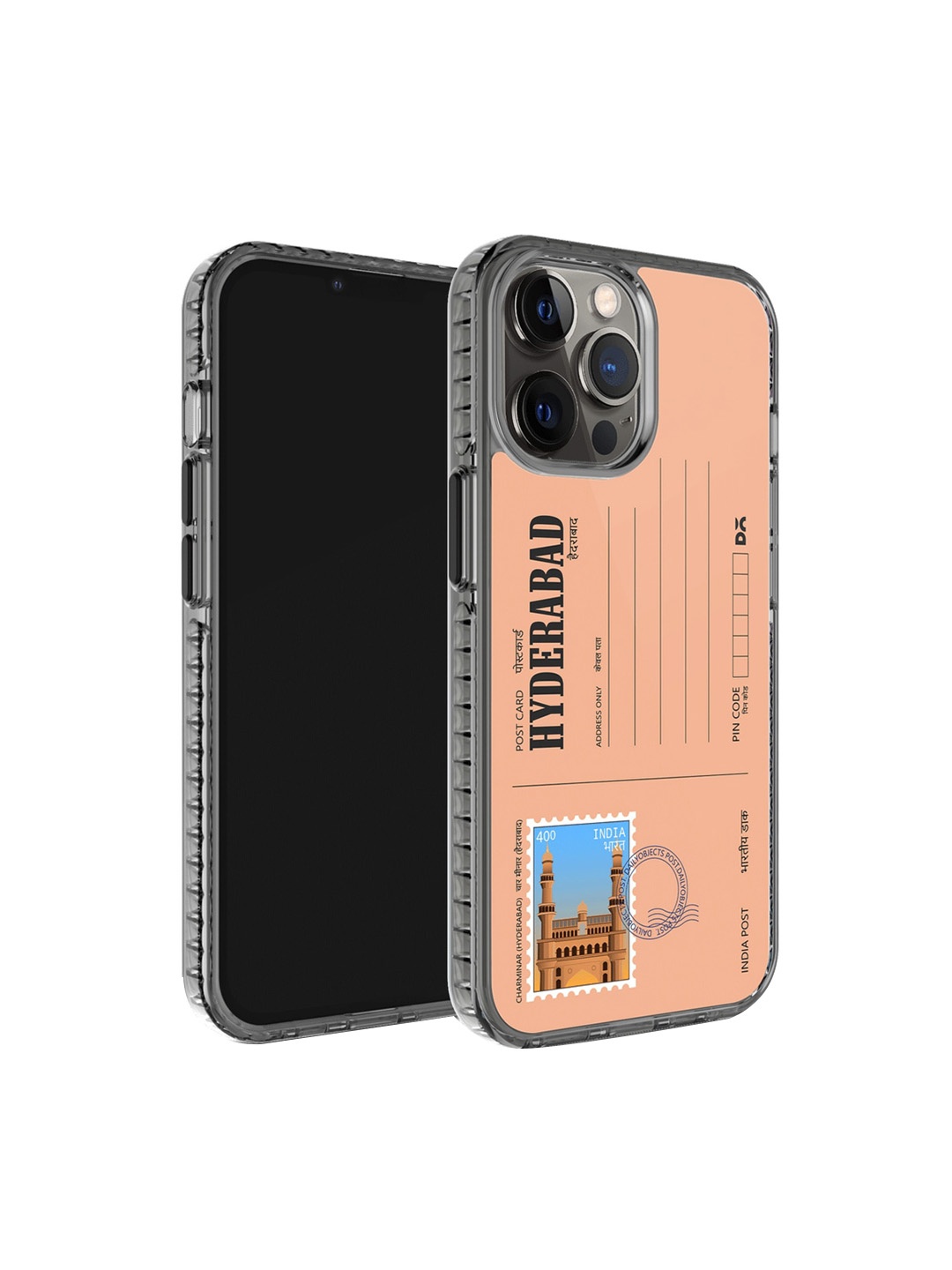 

DailyObjects Unisex Postcard Printed iPhone 12 Pro Phone Back Case, Peach