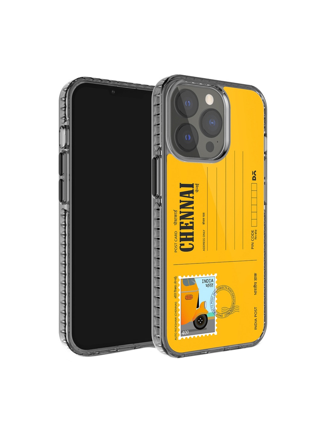 

DailyObjects Postcard Printed iPhone 14 Pro Phone Back Case, Mustard