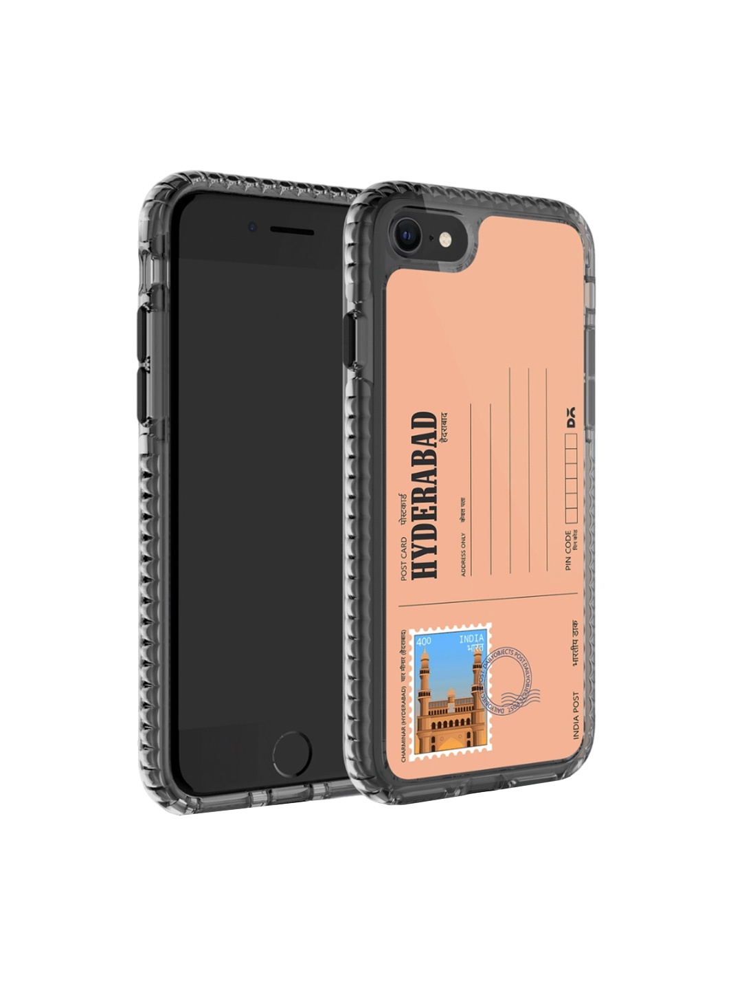 

DailyObjects Postcard Printed iPhone SE 2020 Phone Back Case, Peach