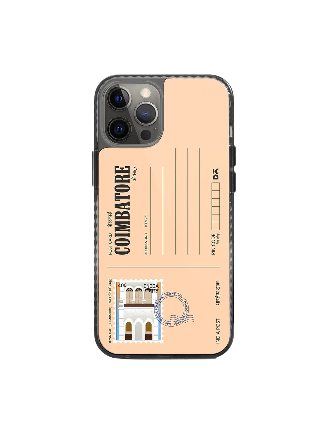 

DailyObjects Postcard Printed iPhone 12 Pro Phone Back Case, Cream