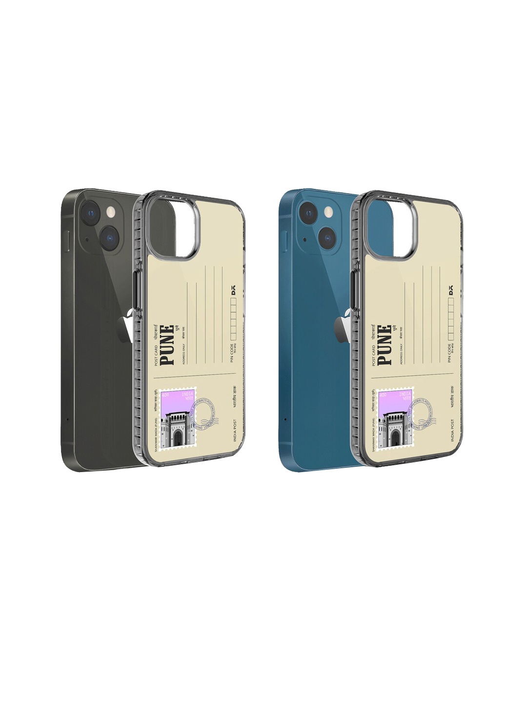 

DailyObjects Postcard Printed iPhone 14 Plus Phone Back Case, Cream