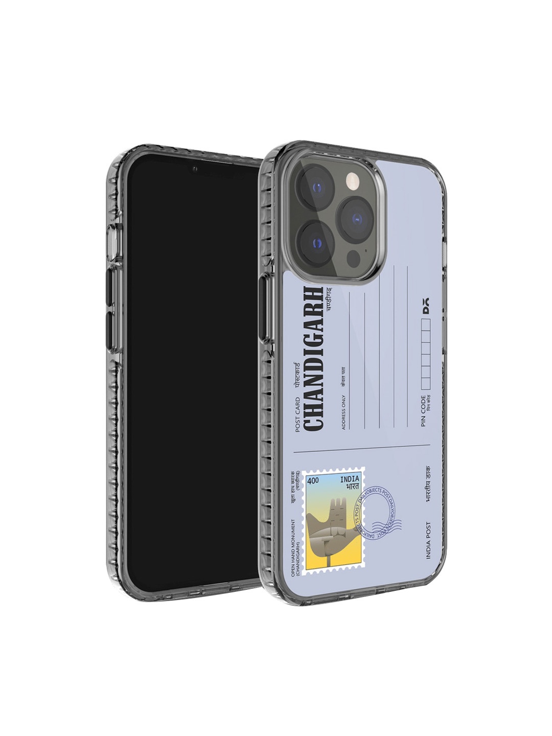 

DailyObjects Postcard Printed Impact Resistant iPhone 14 Pro Max Phone Back Case, Grey