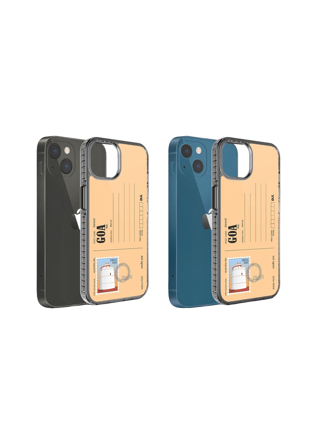 

DailyObjects Postcard Printed iPhone 13 Mini Phone Back Case, Cream