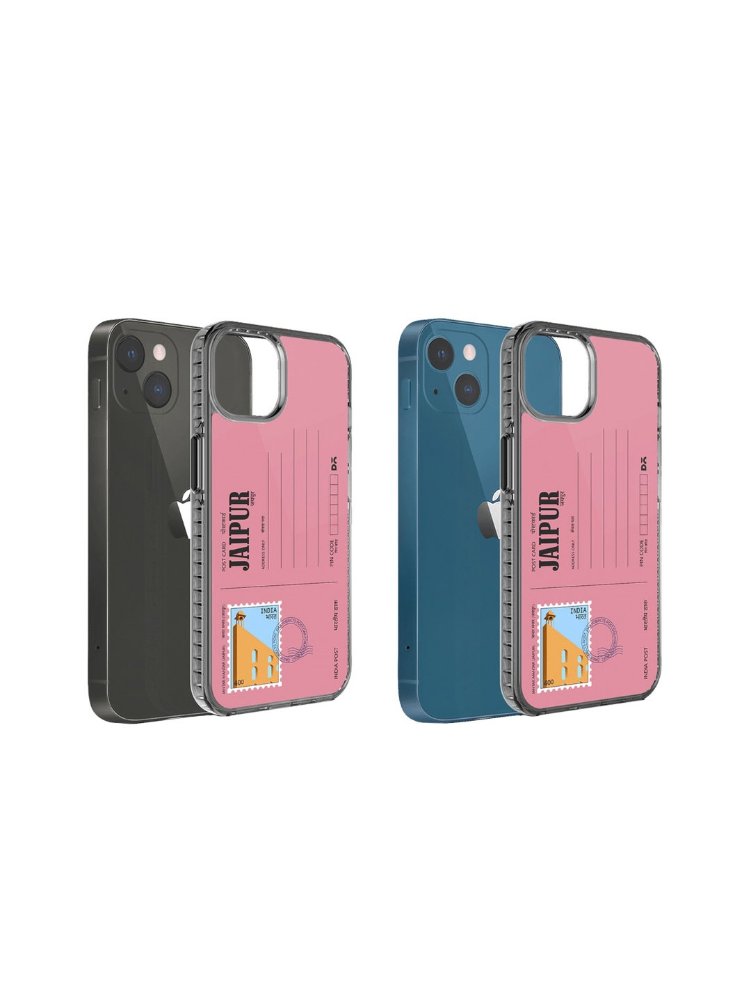 

DailyObjects Postcard Design Printed iPhone 13 Phone Back Case, Pink
