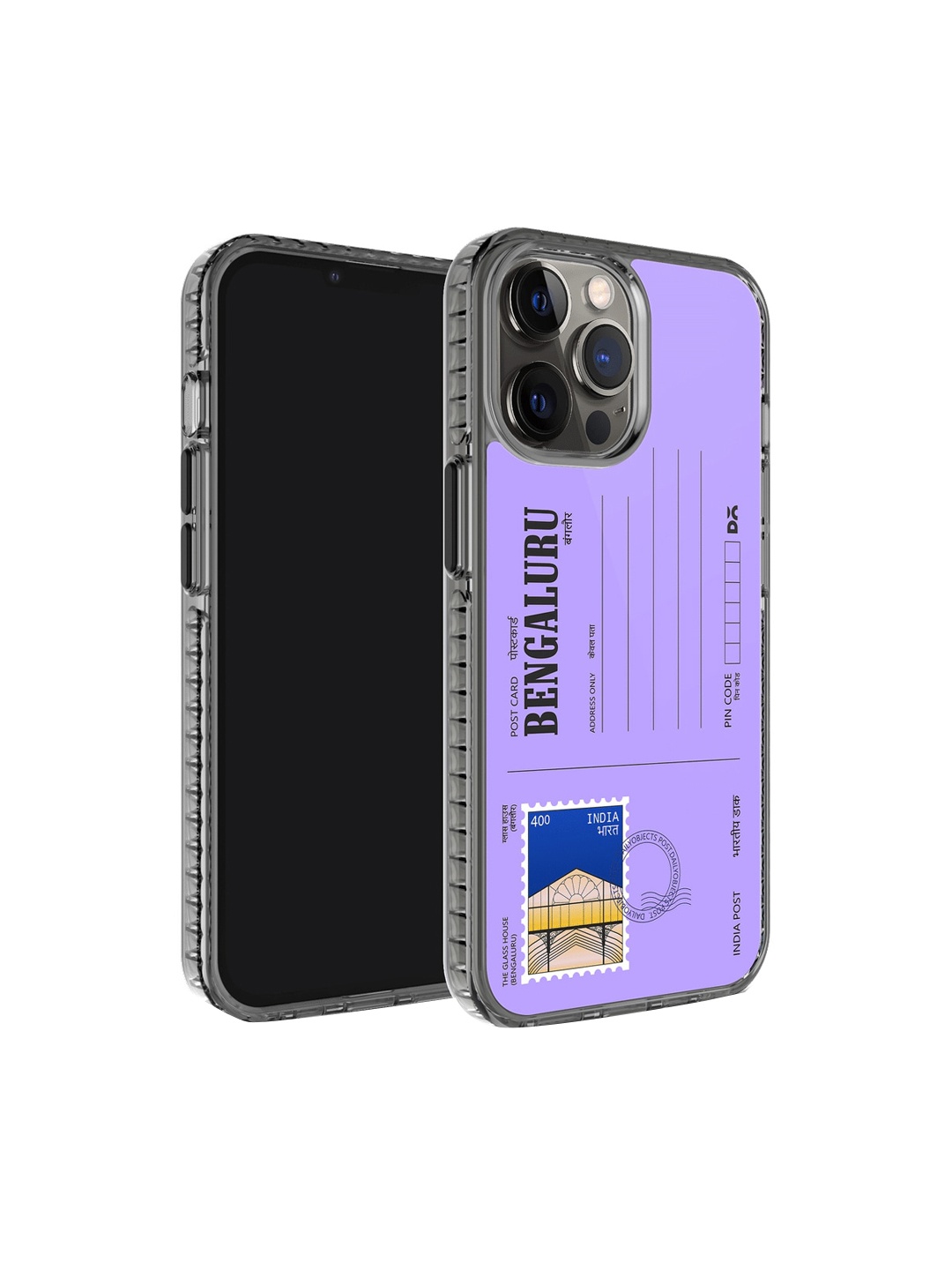 

DailyObjects Postcard Printed iPhone 12 Pro Phone Back Case, Purple