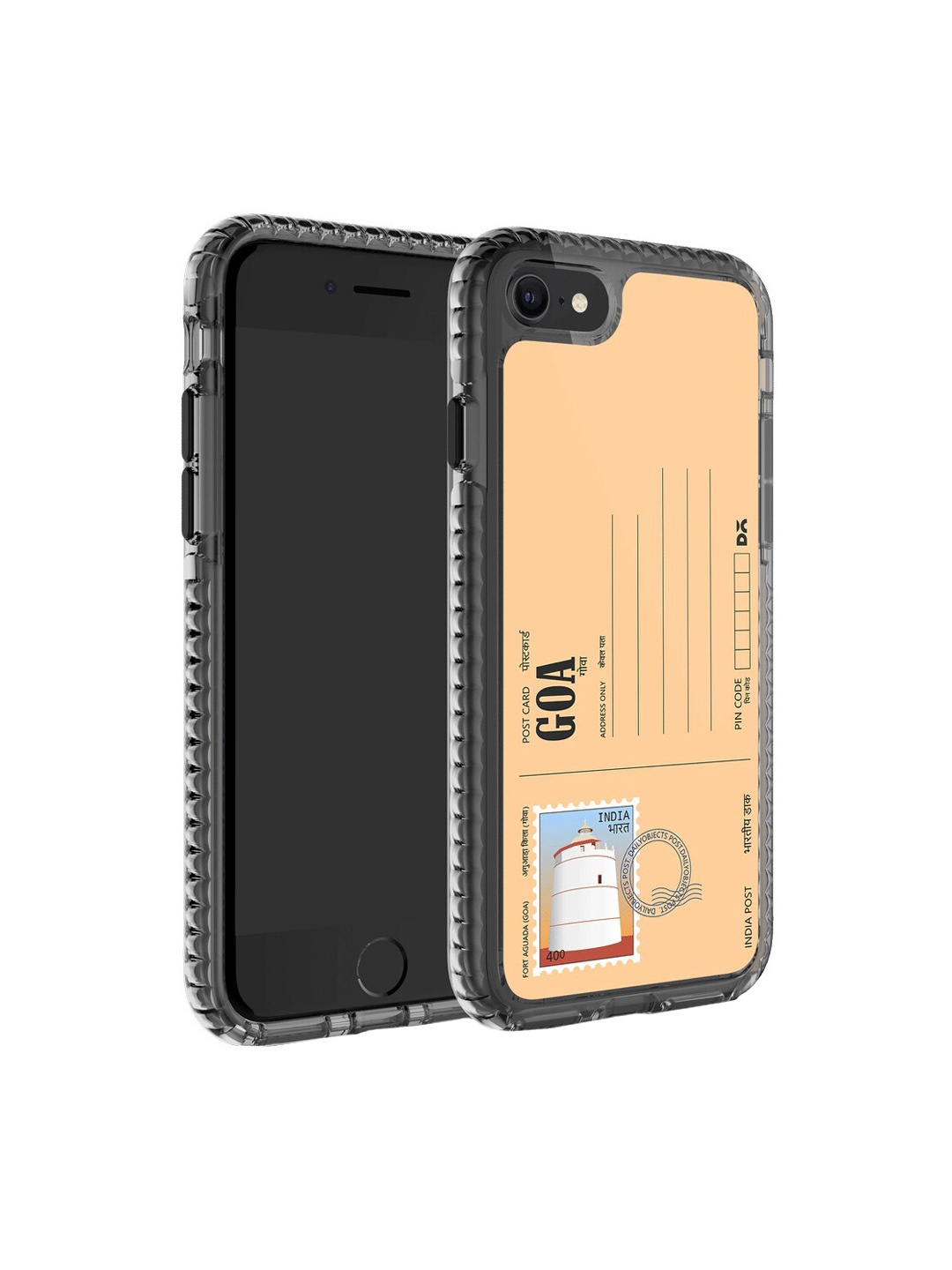 

DailyObjects Postcard Printed iPhone 8 Phone Back Case, Peach
