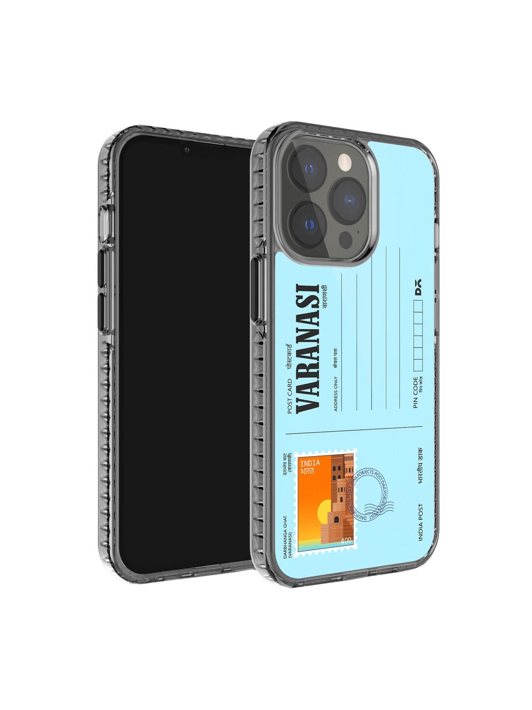 

DailyObjects Postcard Printed iPhone 13 Pro Max Phone Back Case, Blue