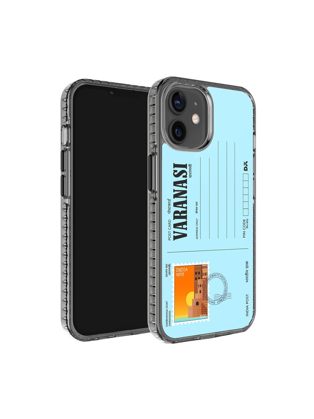 

DailyObjects Postcard Printed iPhone 12 Mini Phone Back Case, Blue