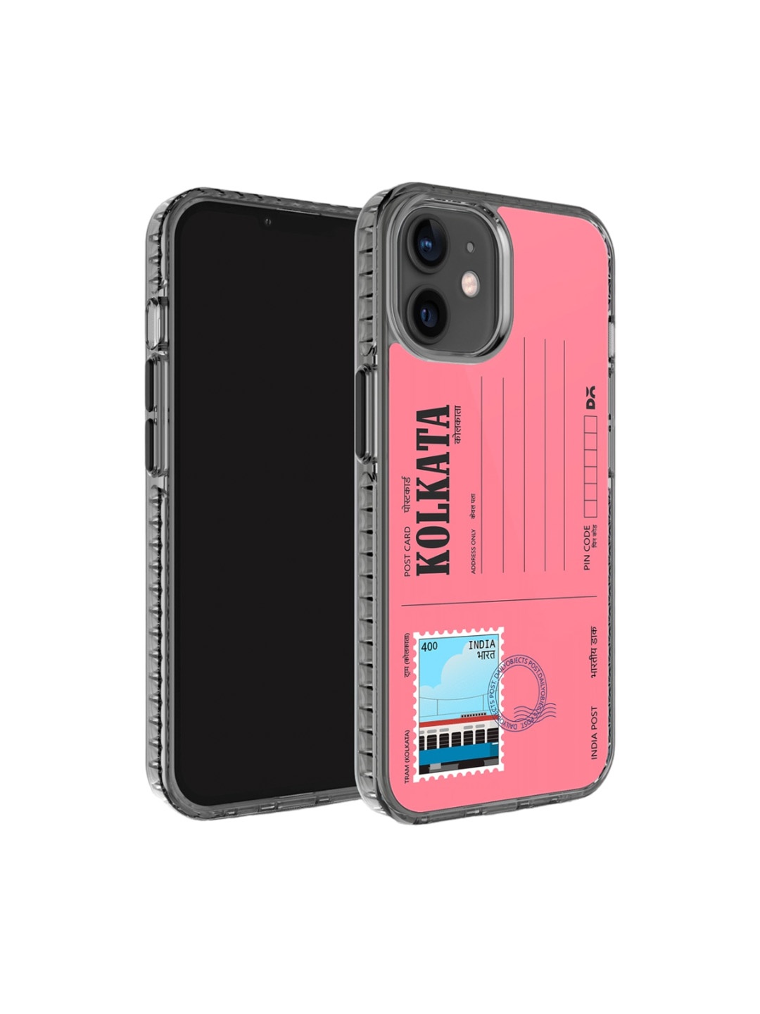 

DailyObjects Postcard Printed iPhone 12 Phone Back Case, Pink