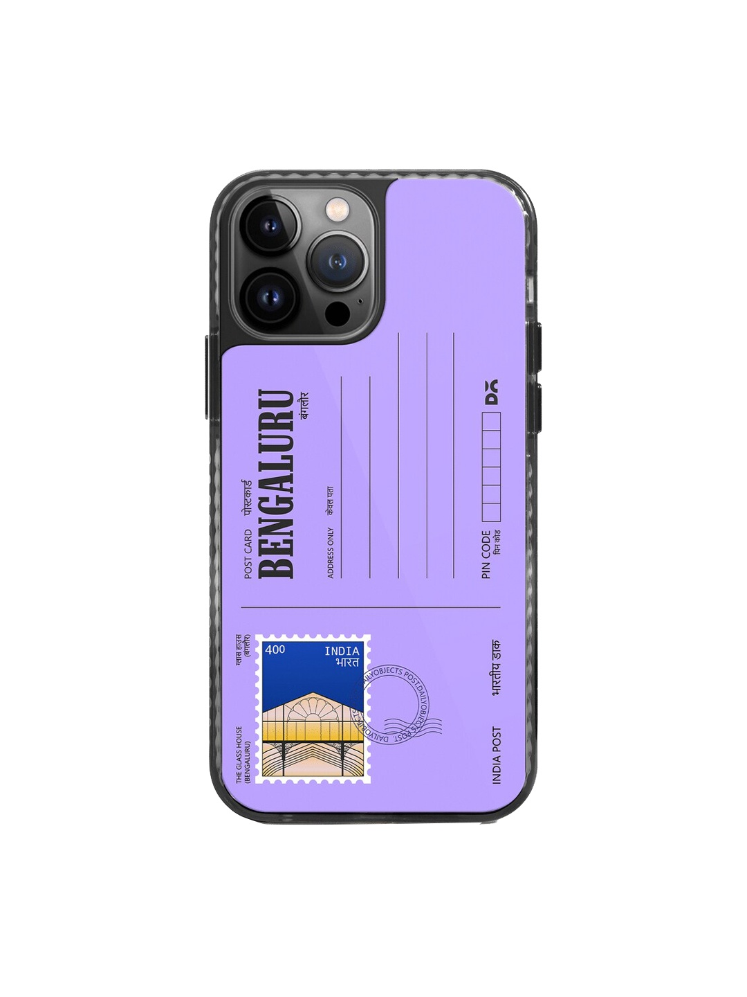 

DailyObjects Postcard Printed iPhone 14 Pro Max Phone Back Case, Violet