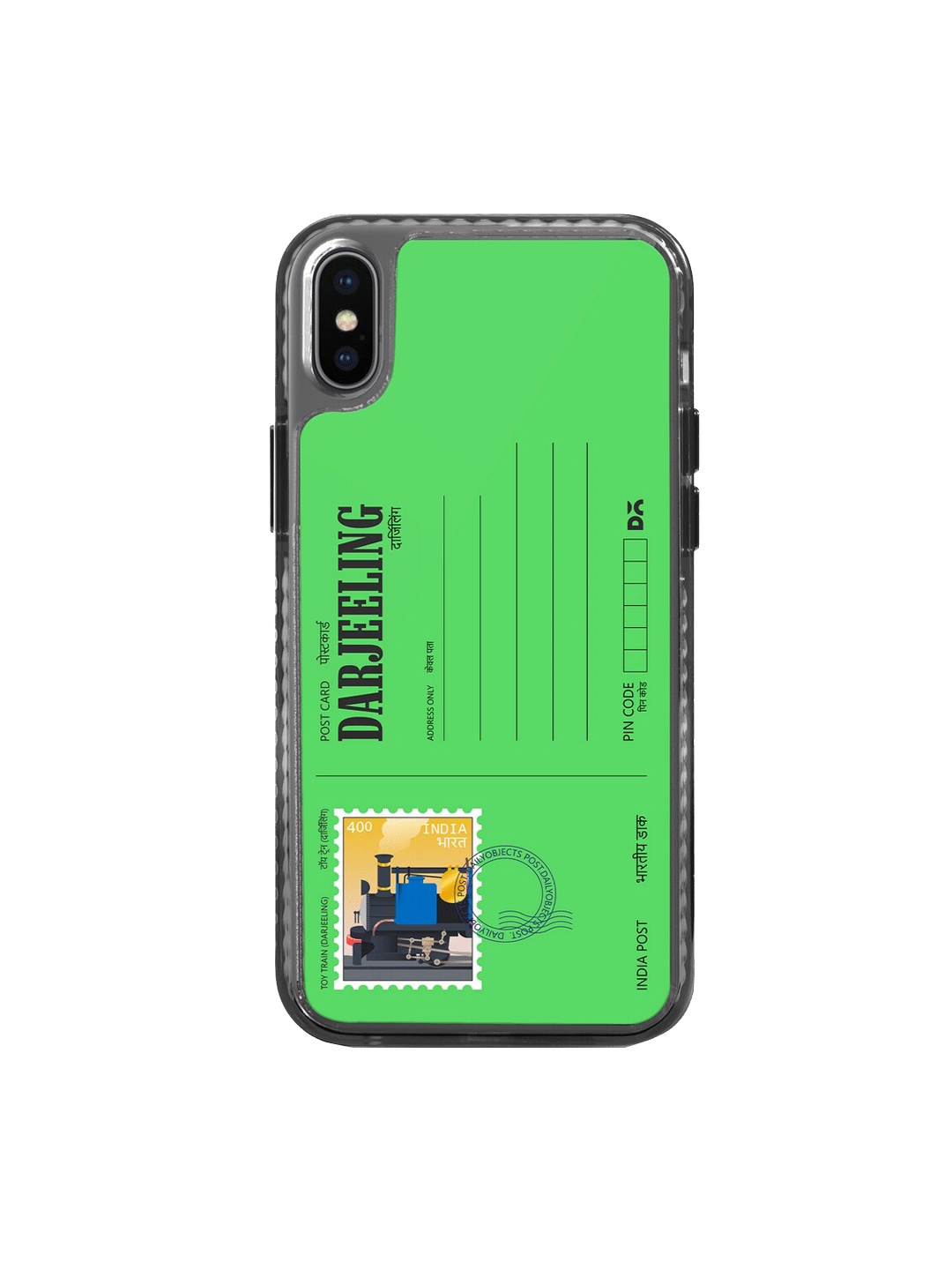 

DailyObjects Unisex Postcard Printed iPhone X Phone Back Case, Green