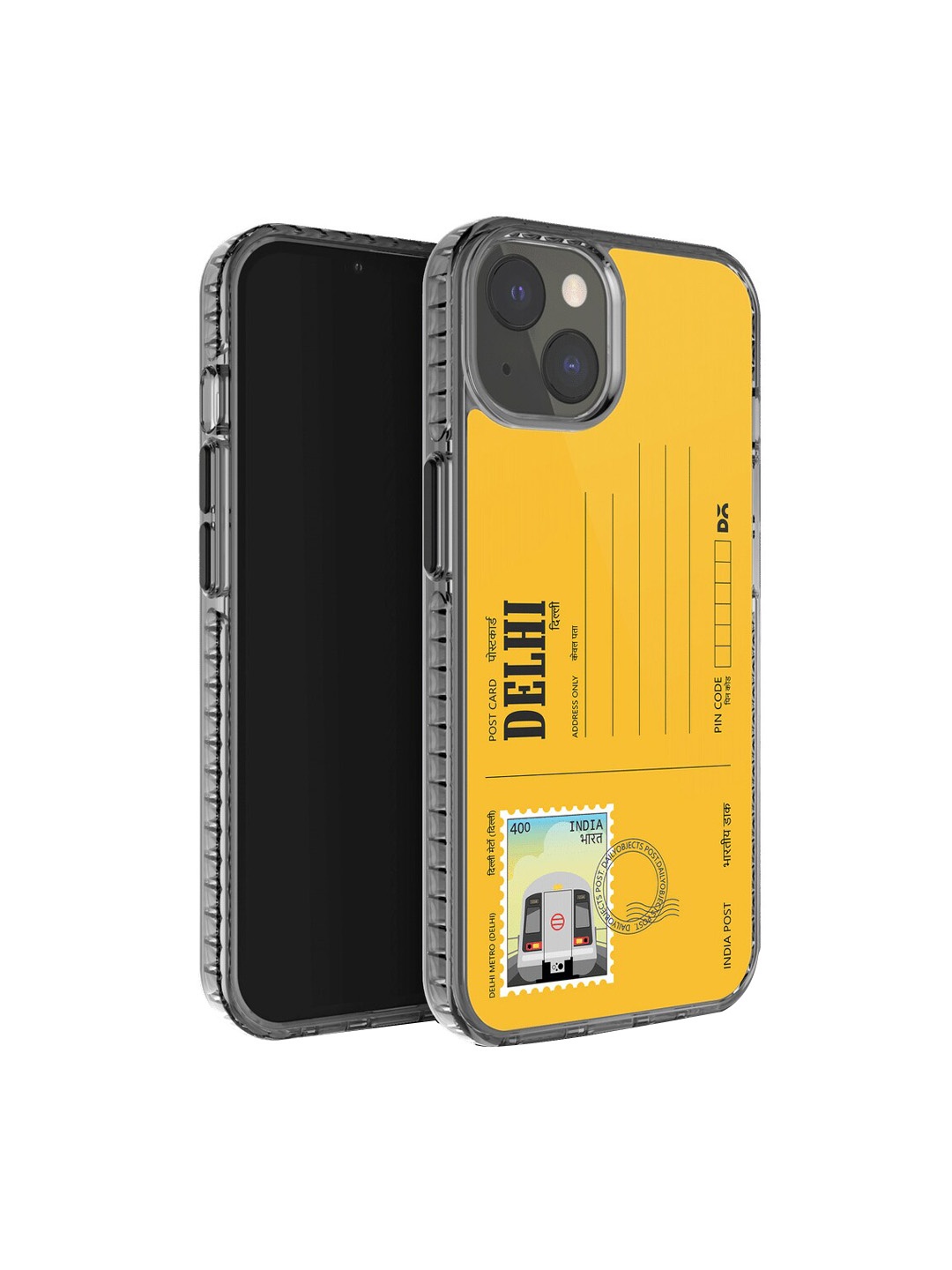 

DailyObjects Postcard Printed Impact Resistant iPhone 14 Plus Phone Back Case, Yellow
